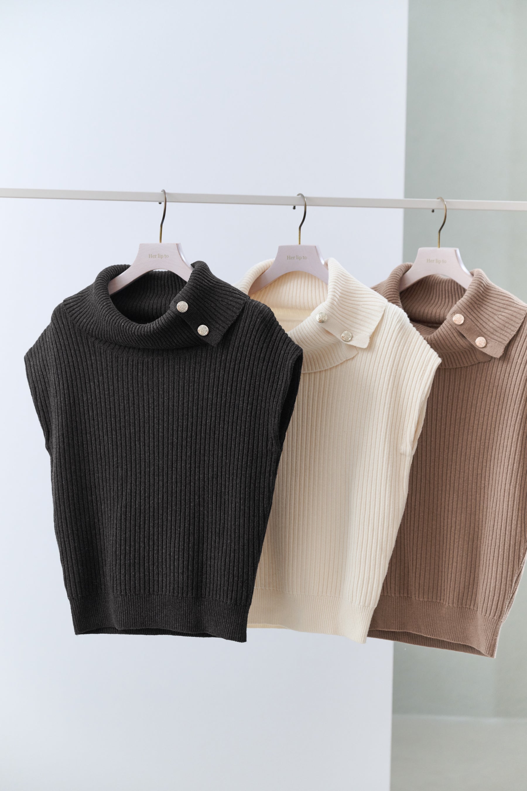 Fold-Over Sleeveless Knit Top