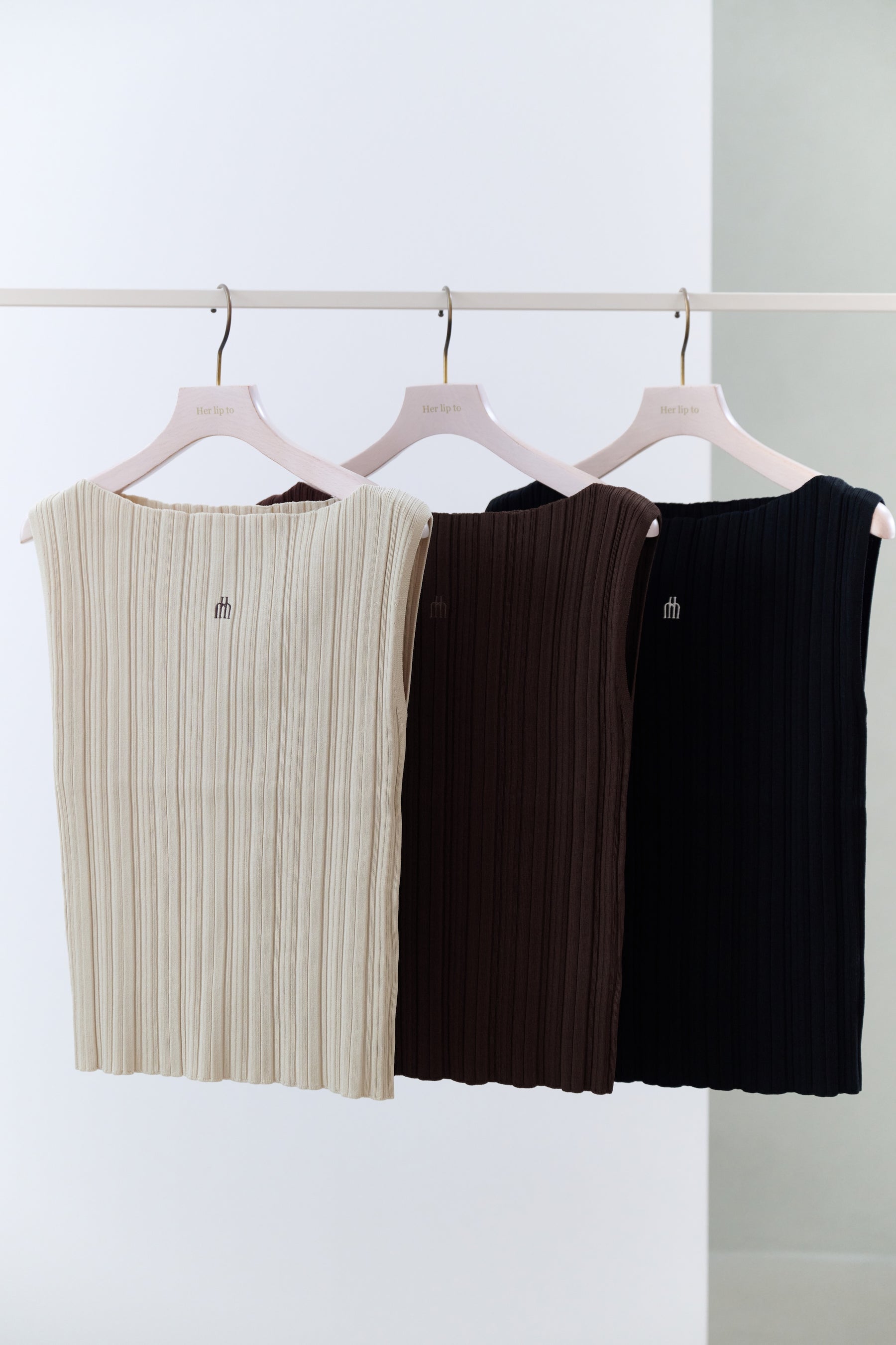 Ribbed Boat-Neck Knit Top