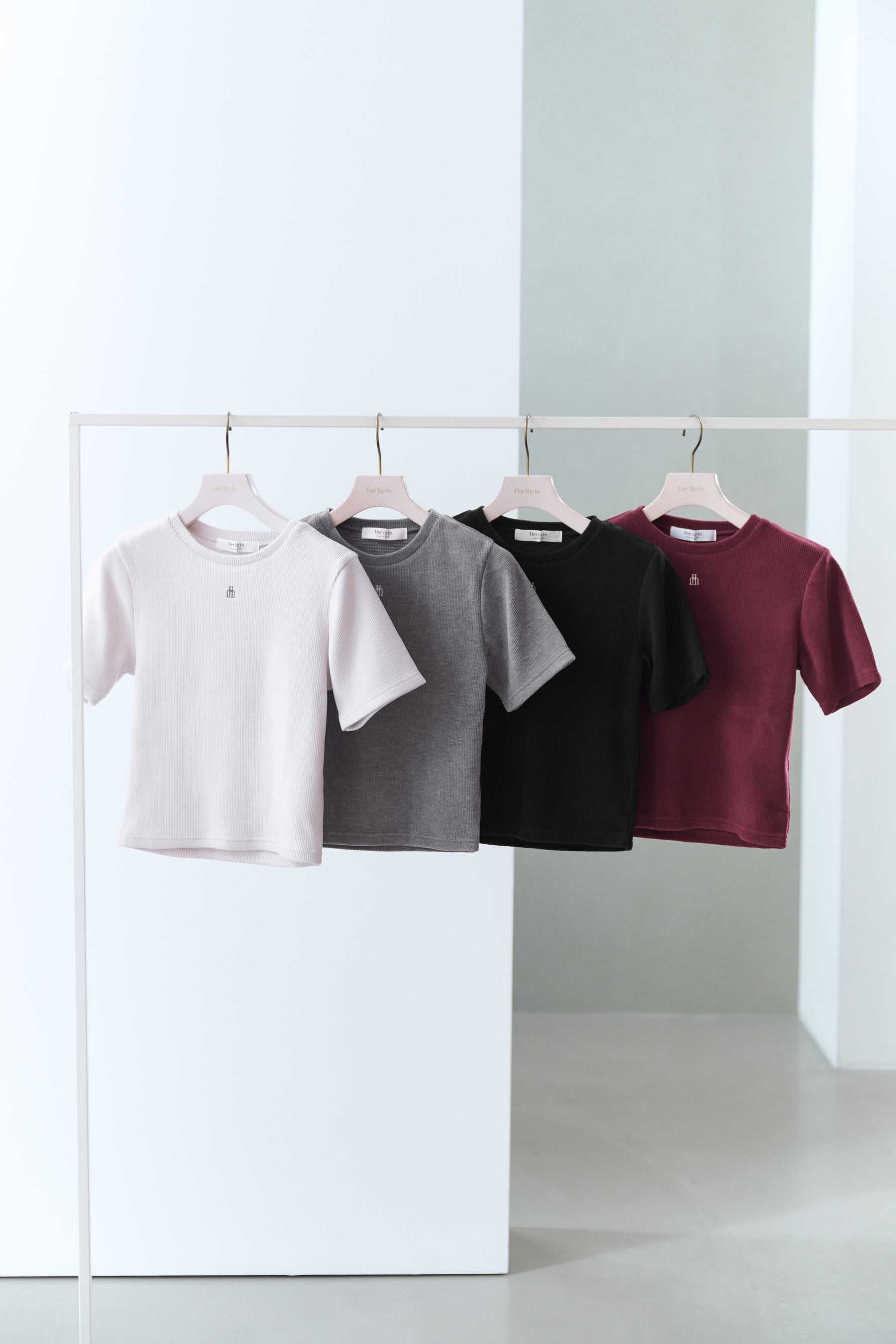 【新色】Trois Logo Ribbed Tee