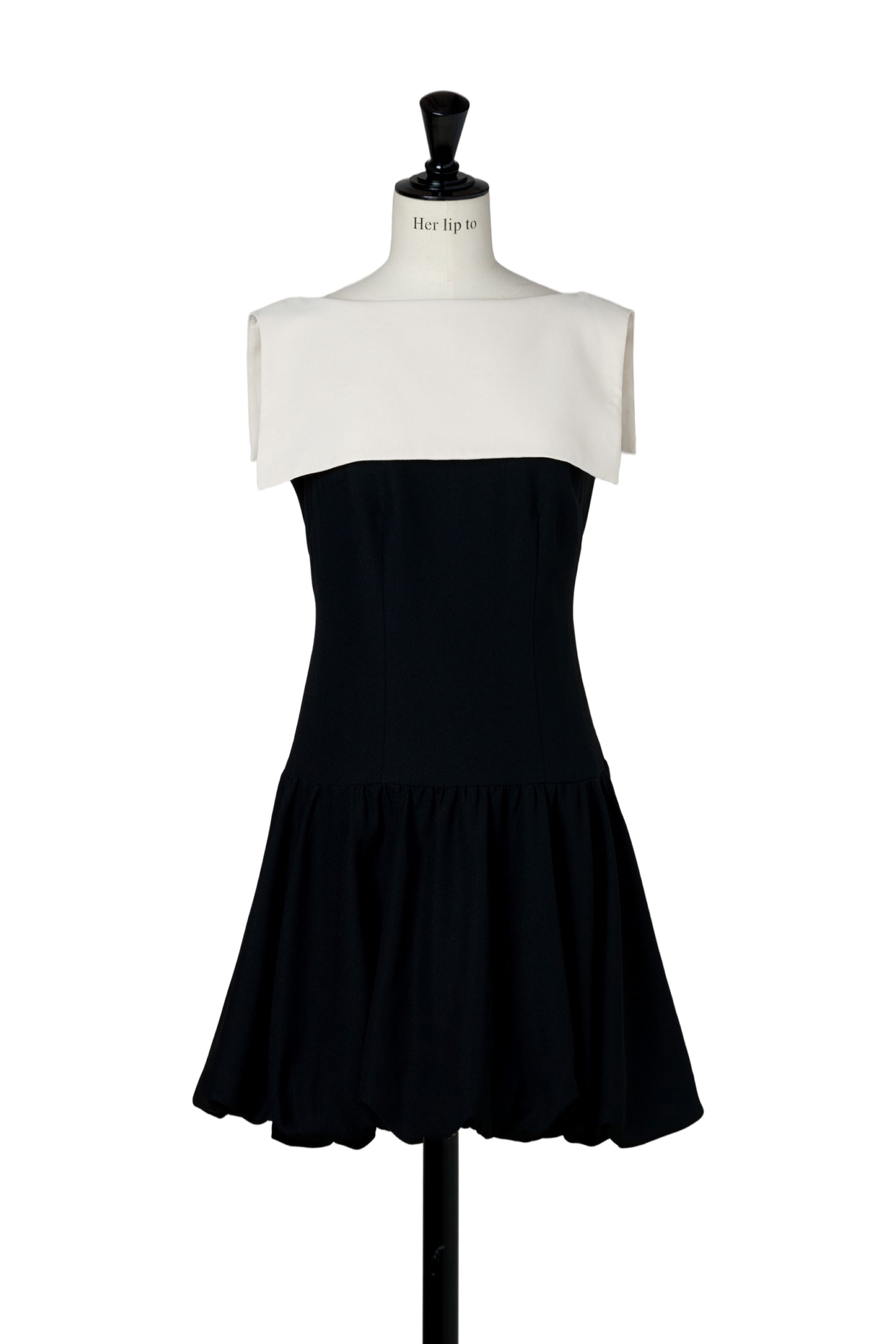 Two-Tone Balloon Mini Dress
