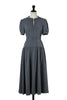 Pin-Stripe Belted Flared Dress