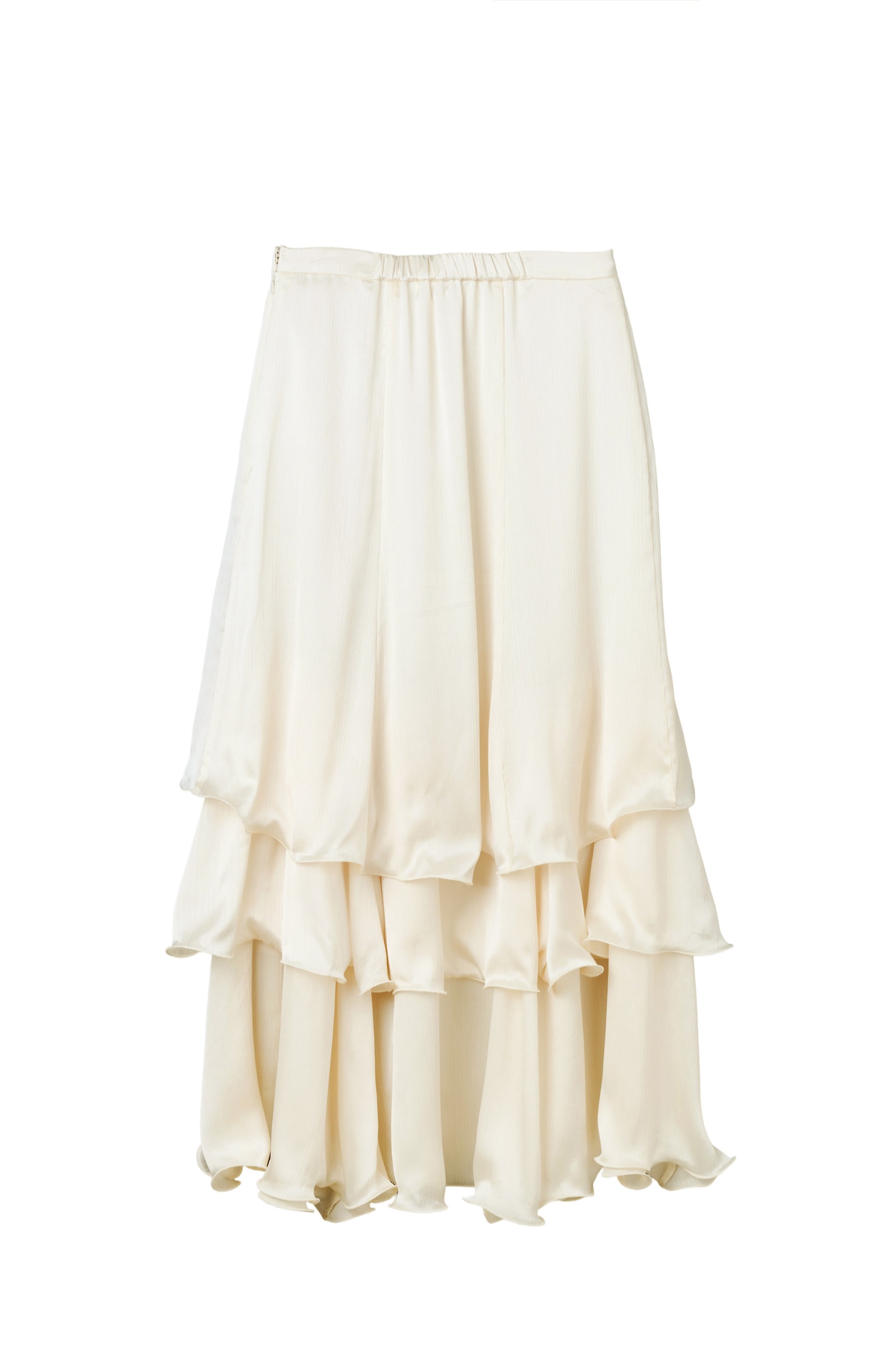 Layered Frilled Satin Skirt