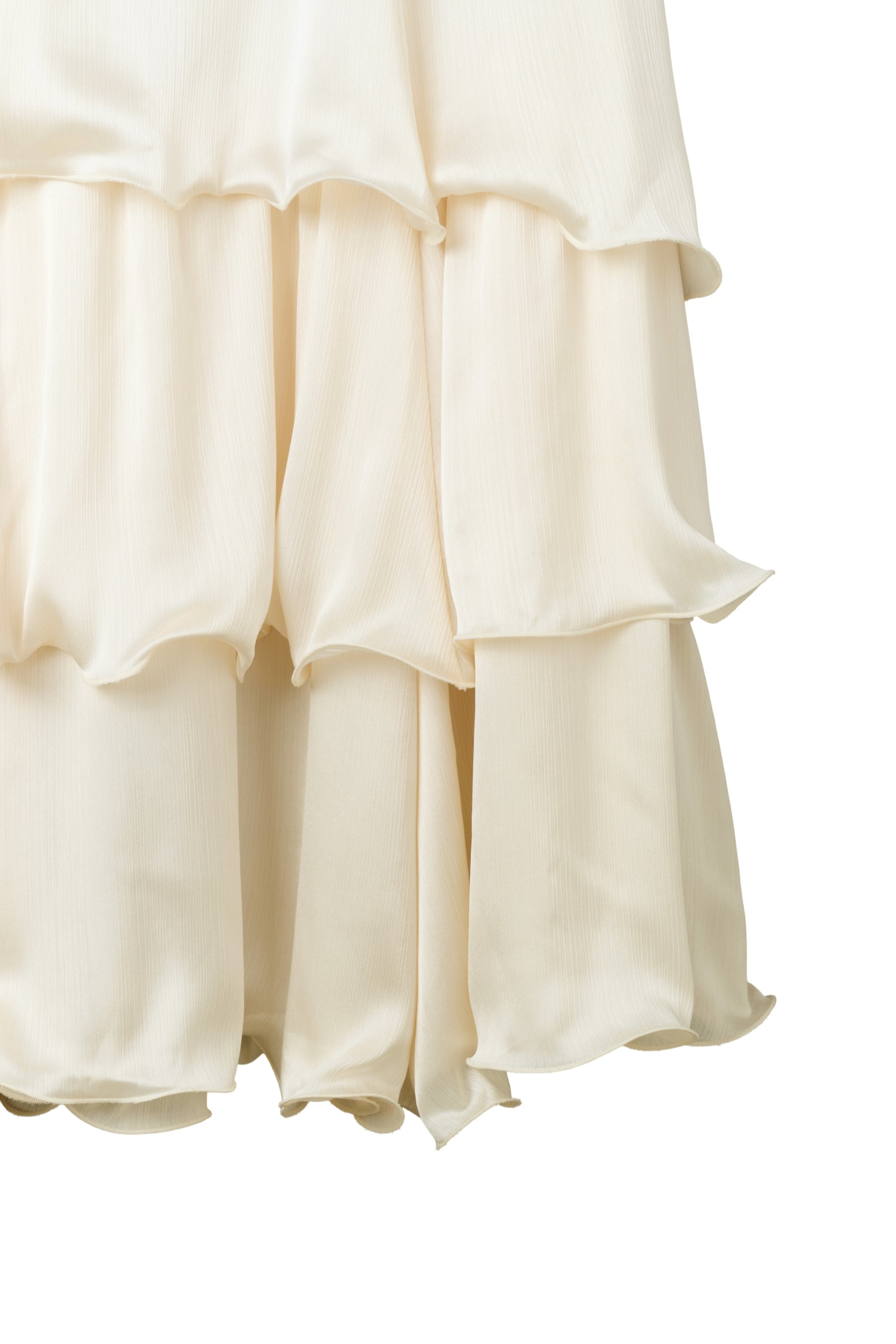 Layered Frilled Satin Skirt