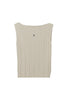 Ribbed Boat-Neck Knit Top