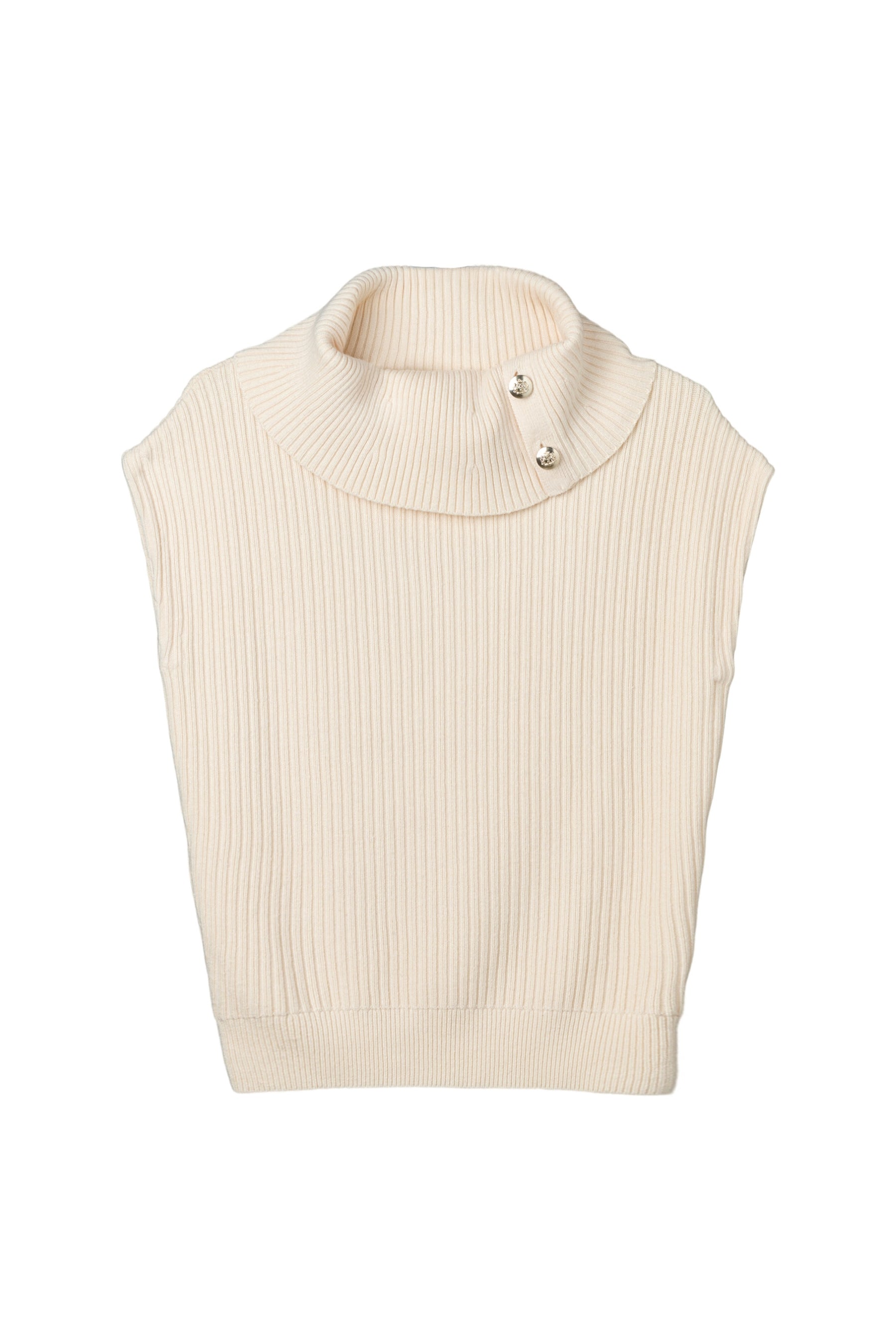 Fold-Over Sleeveless Knit Top