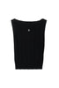 Ribbed Boat-Neck Knit Top
