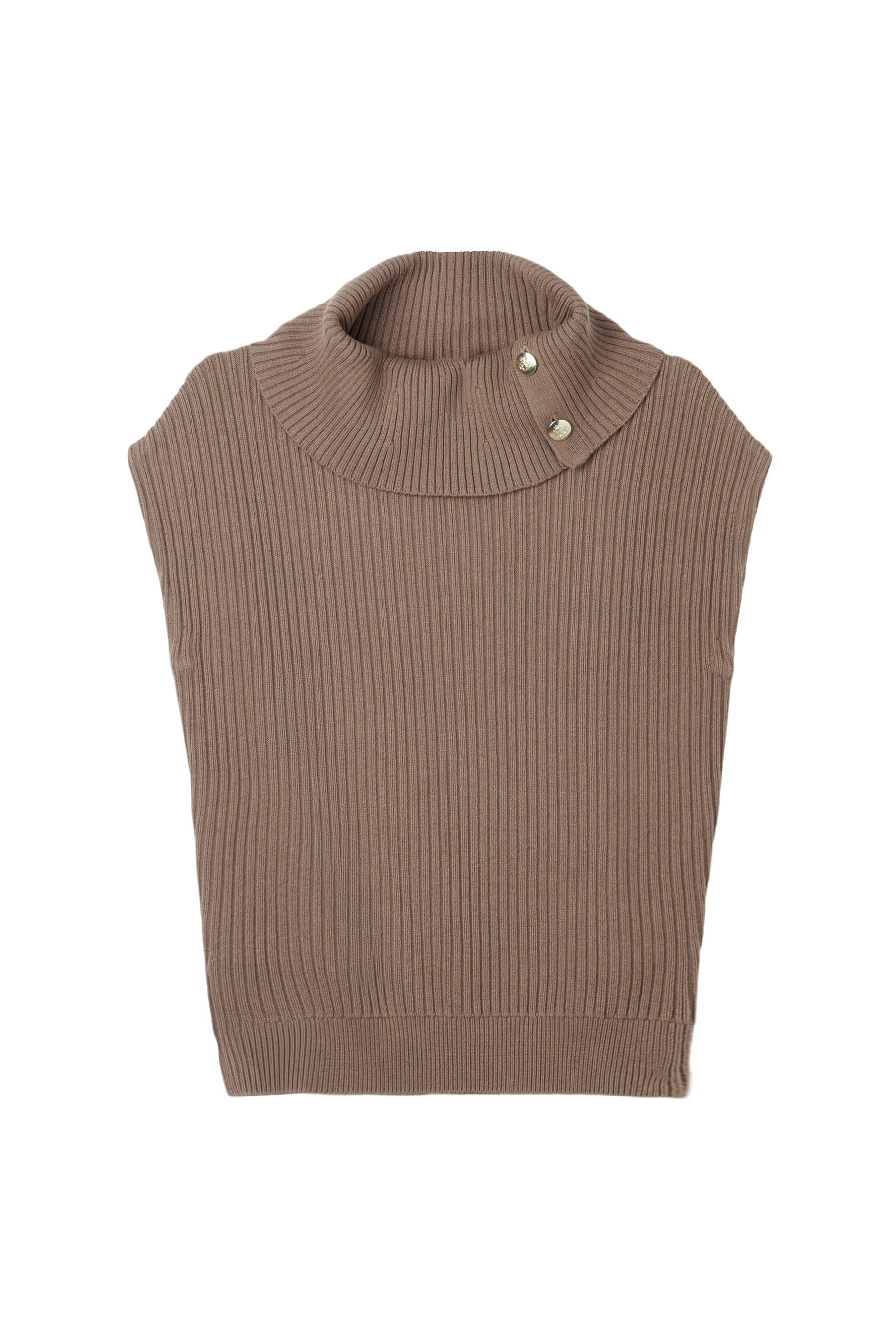 Fold-Over Sleeveless Knit Top