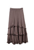 Layered Frilled Satin Skirt