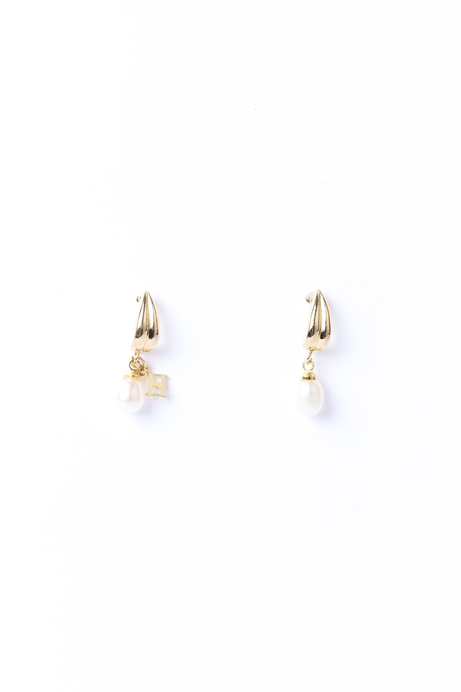 Twin-Arch Drop Pearl Earrings