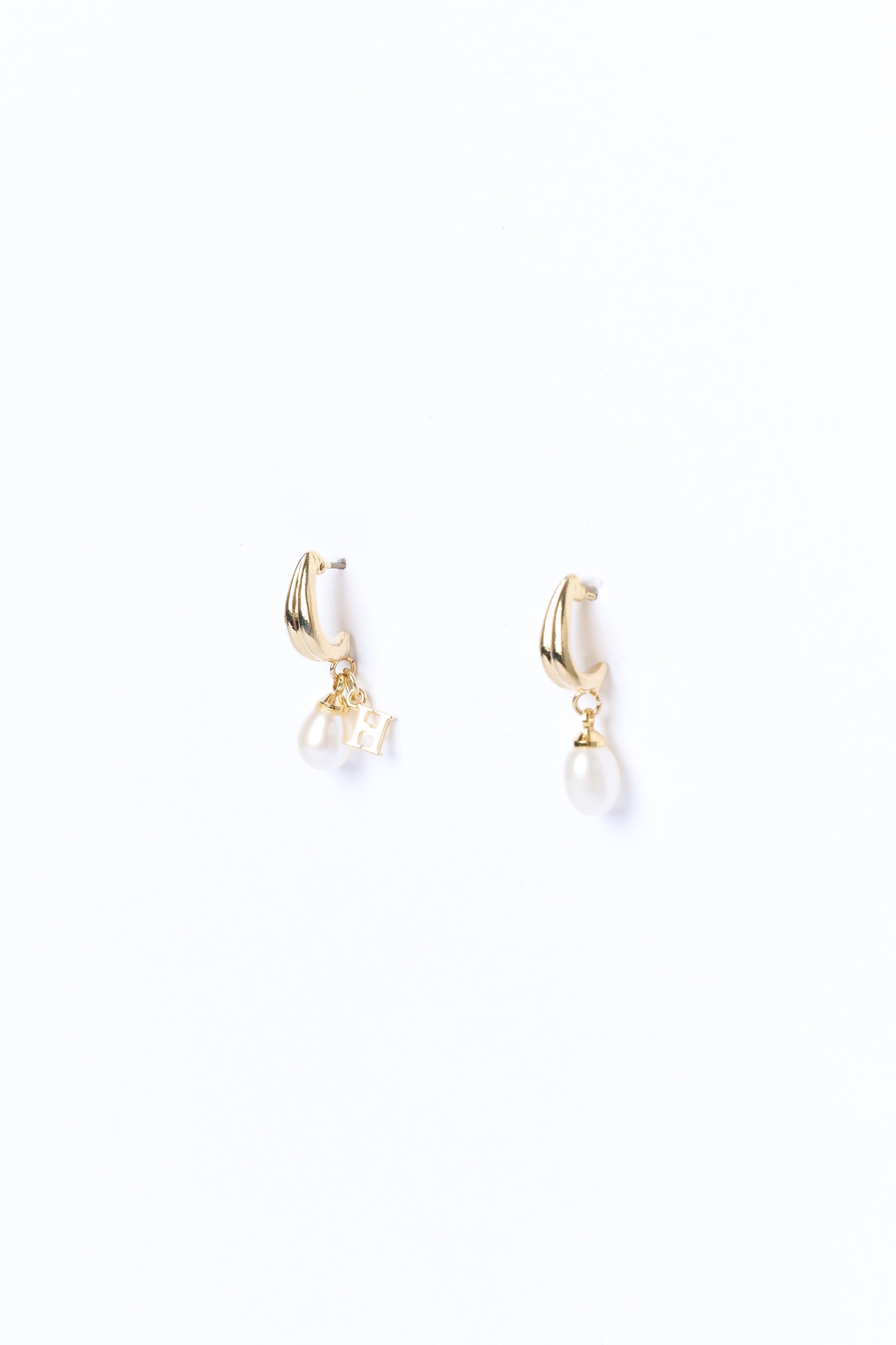 Twin-Arch Drop Pearl Earrings