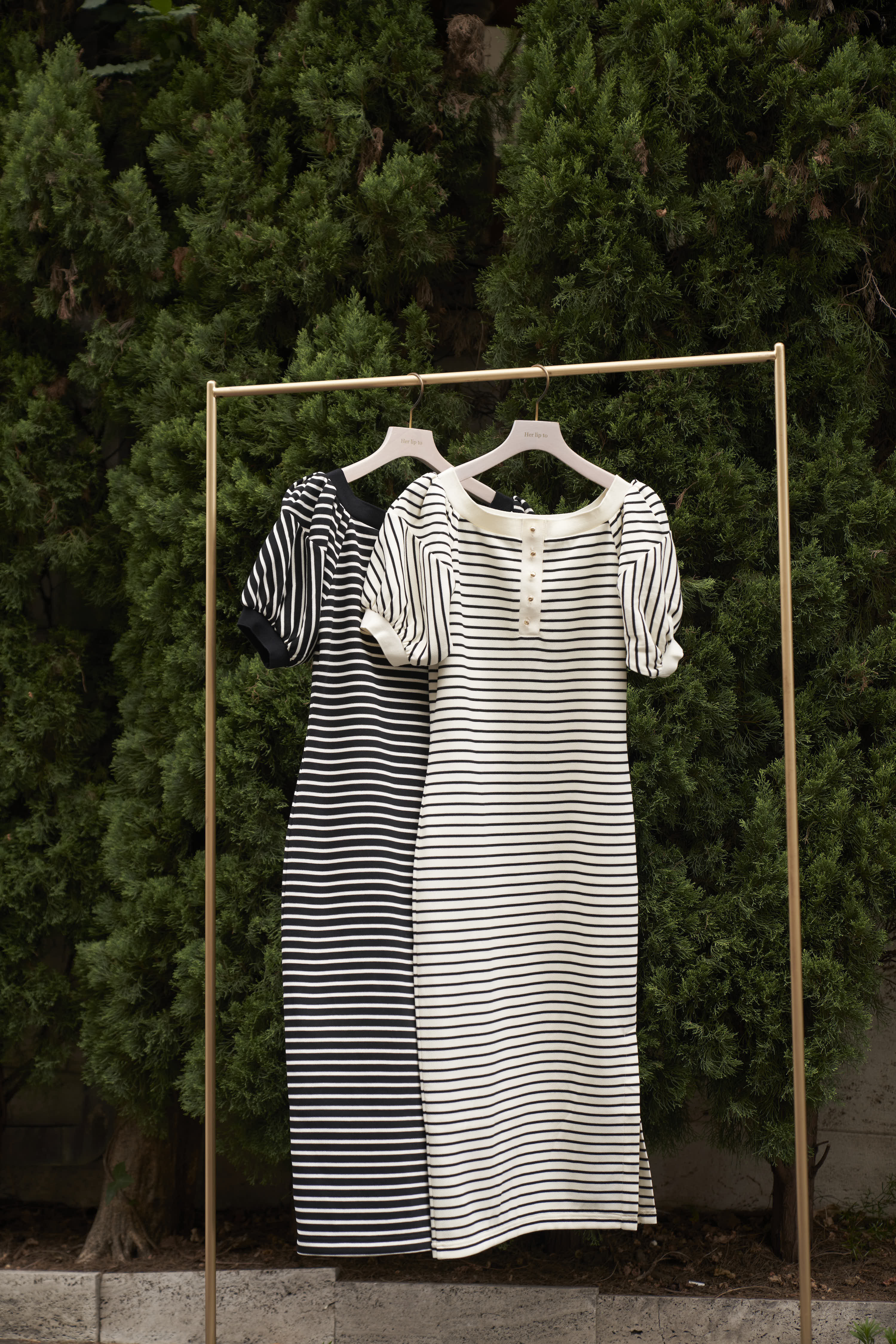 Herlipto Saint-Tropez Striped Long Dress - ロングワンピース