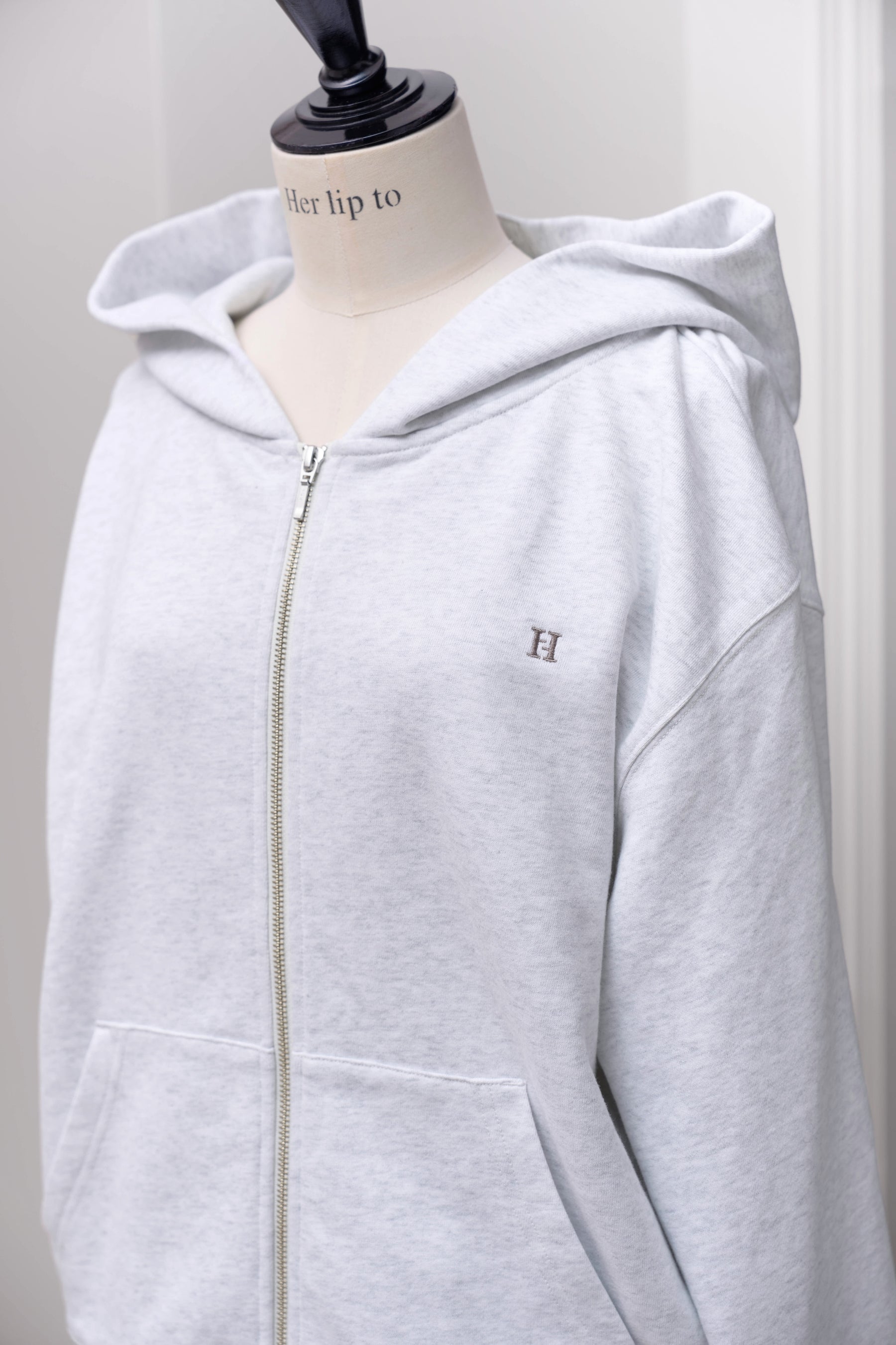 【light gray / pink】Flight Mode Boyfriend Zip Hoodie
