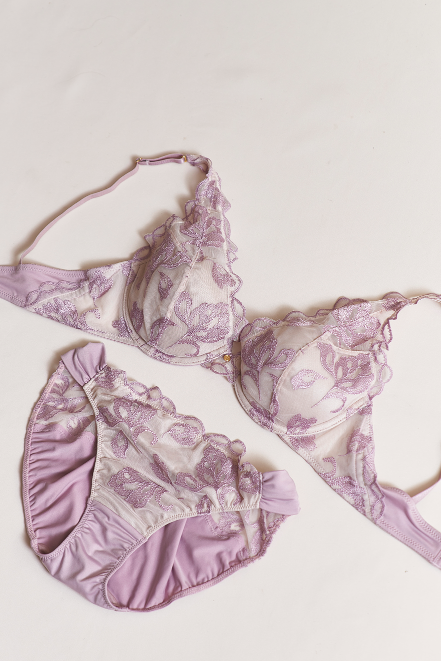 【mauve】Magnolia Tulle Lace Bra Set