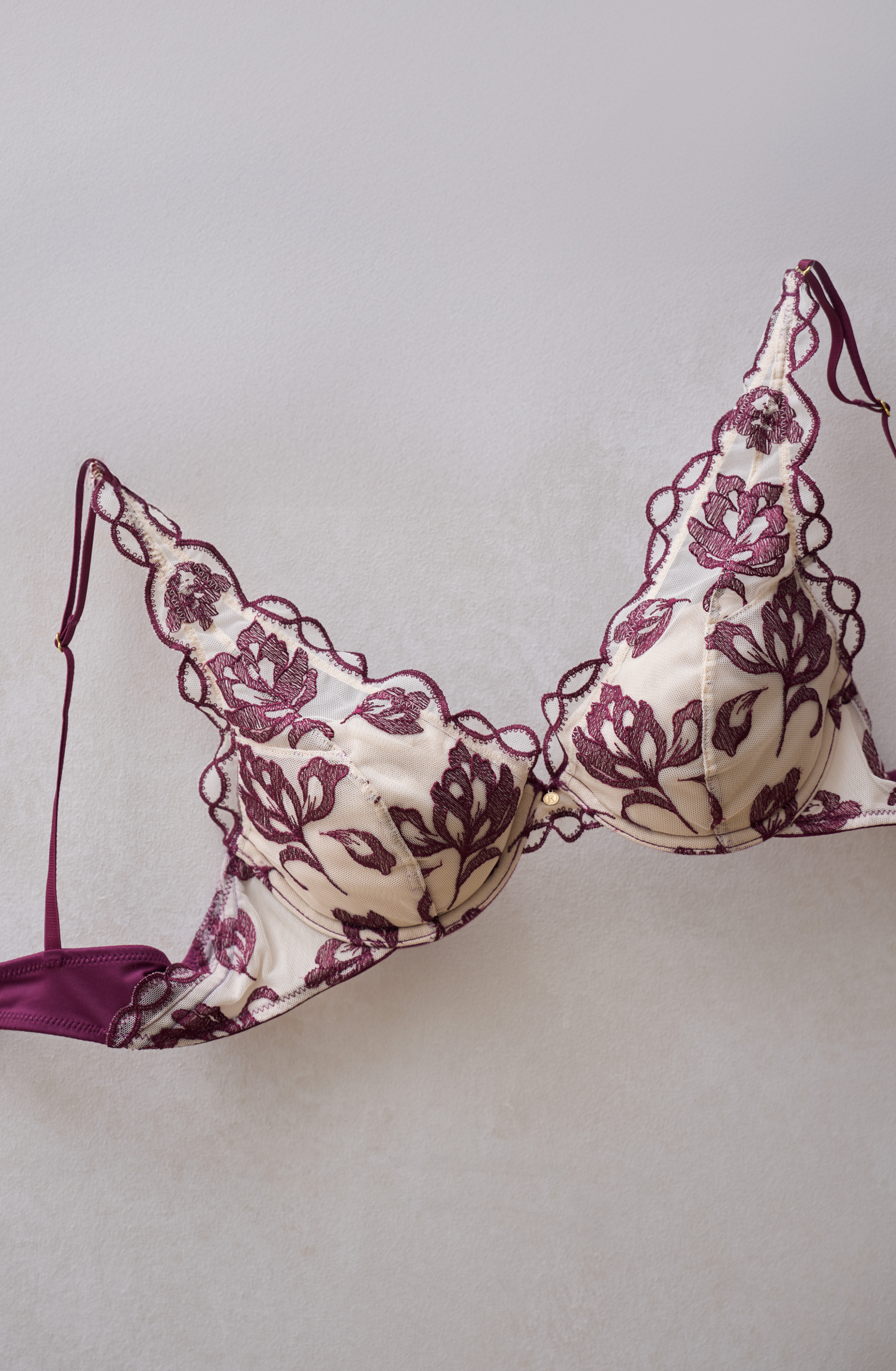 【garnet】Magnolia Tulle Lace Bra Set