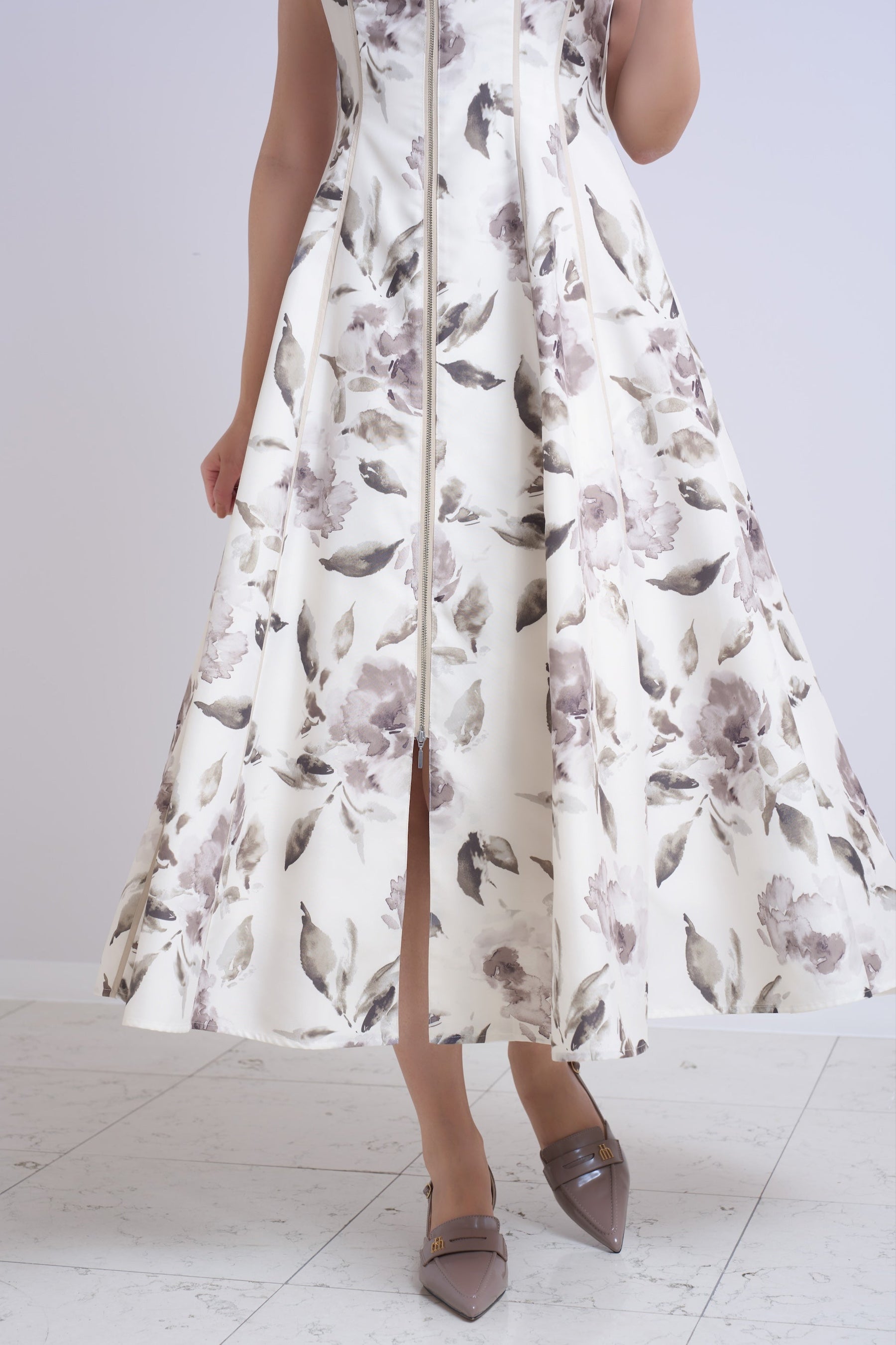 Noemie Floral Zip-Up Dress