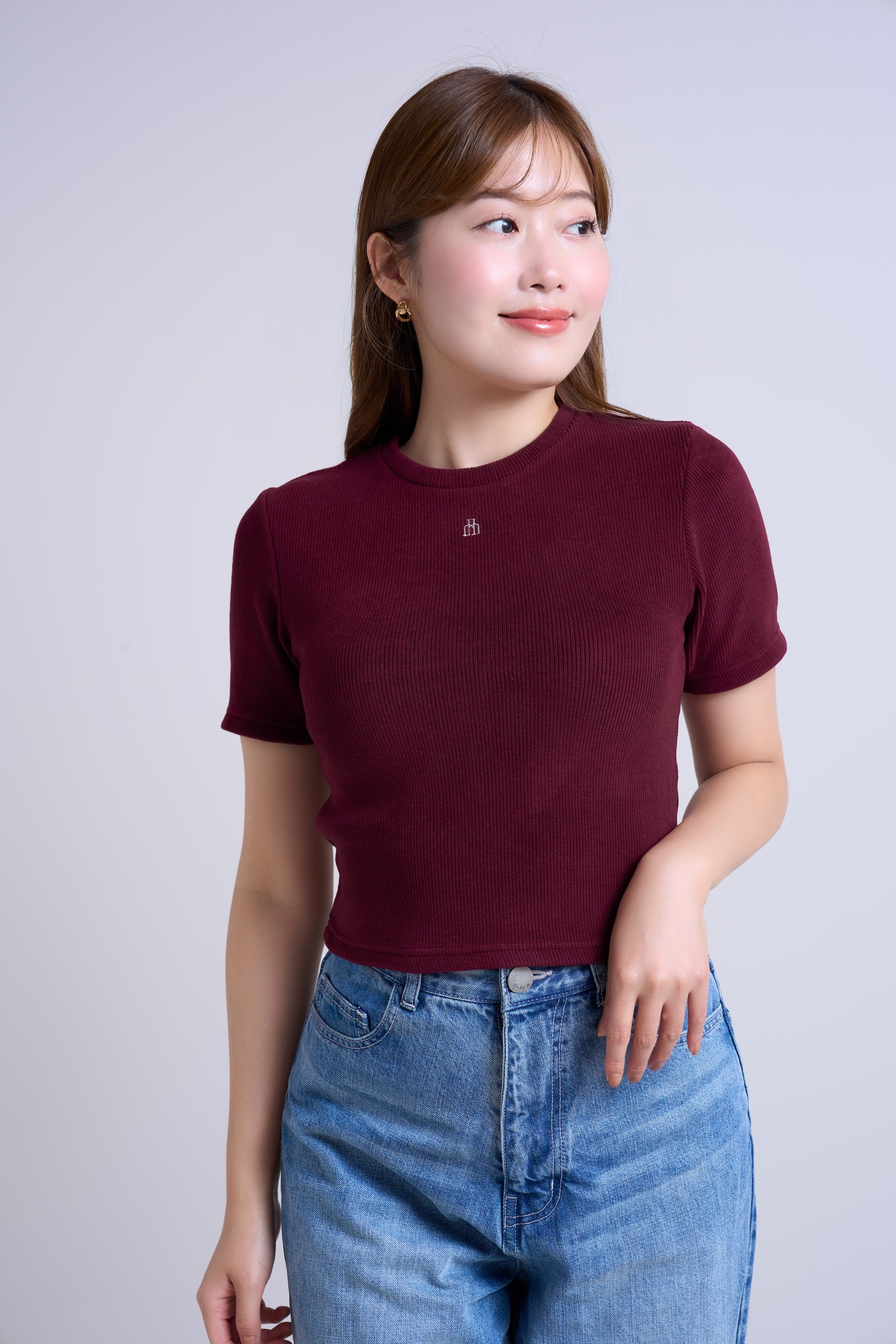 【新色】Trois Logo Ribbed Tee