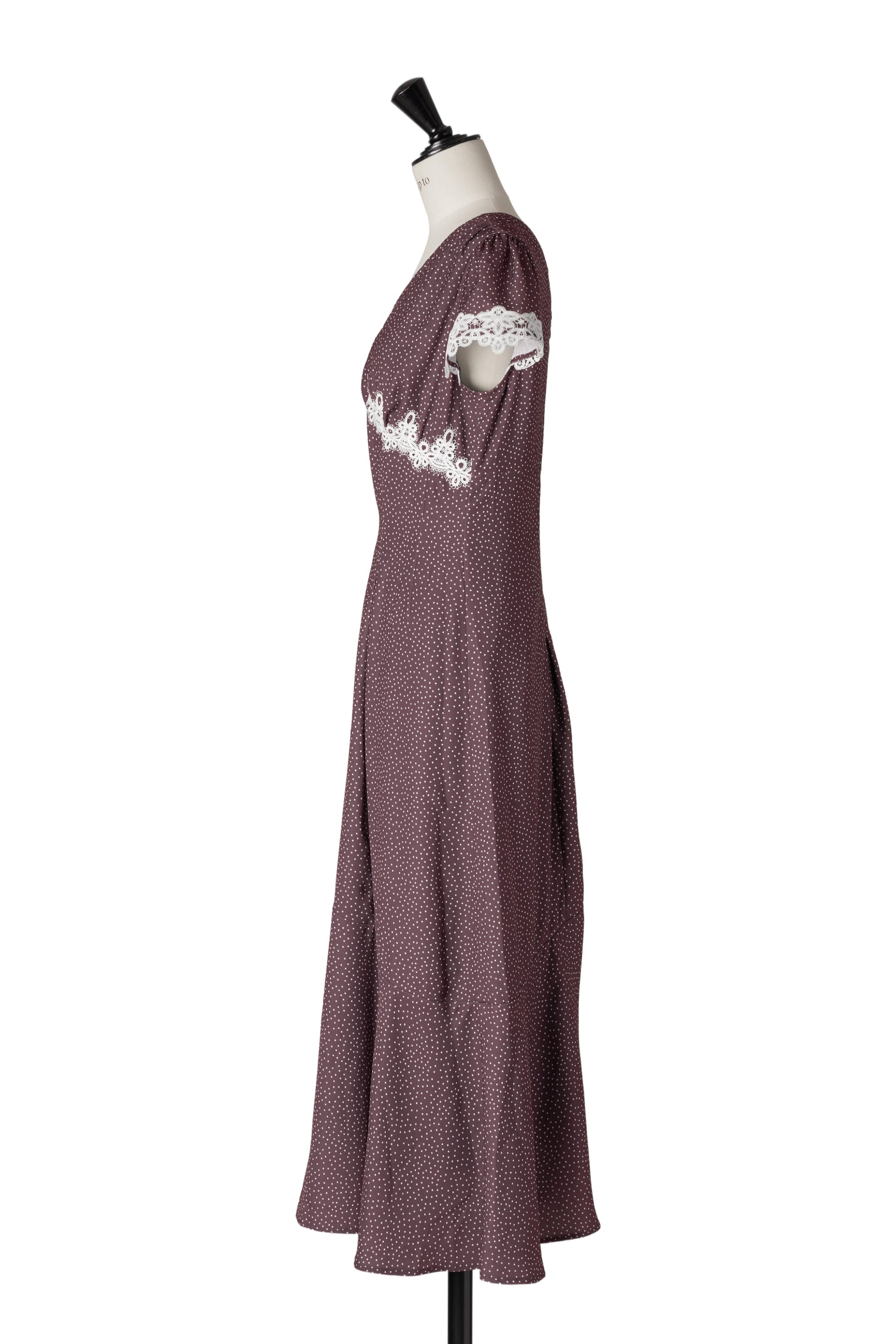 【9月上旬発送】【新色】Polka-Dot Lace-Trim Dress