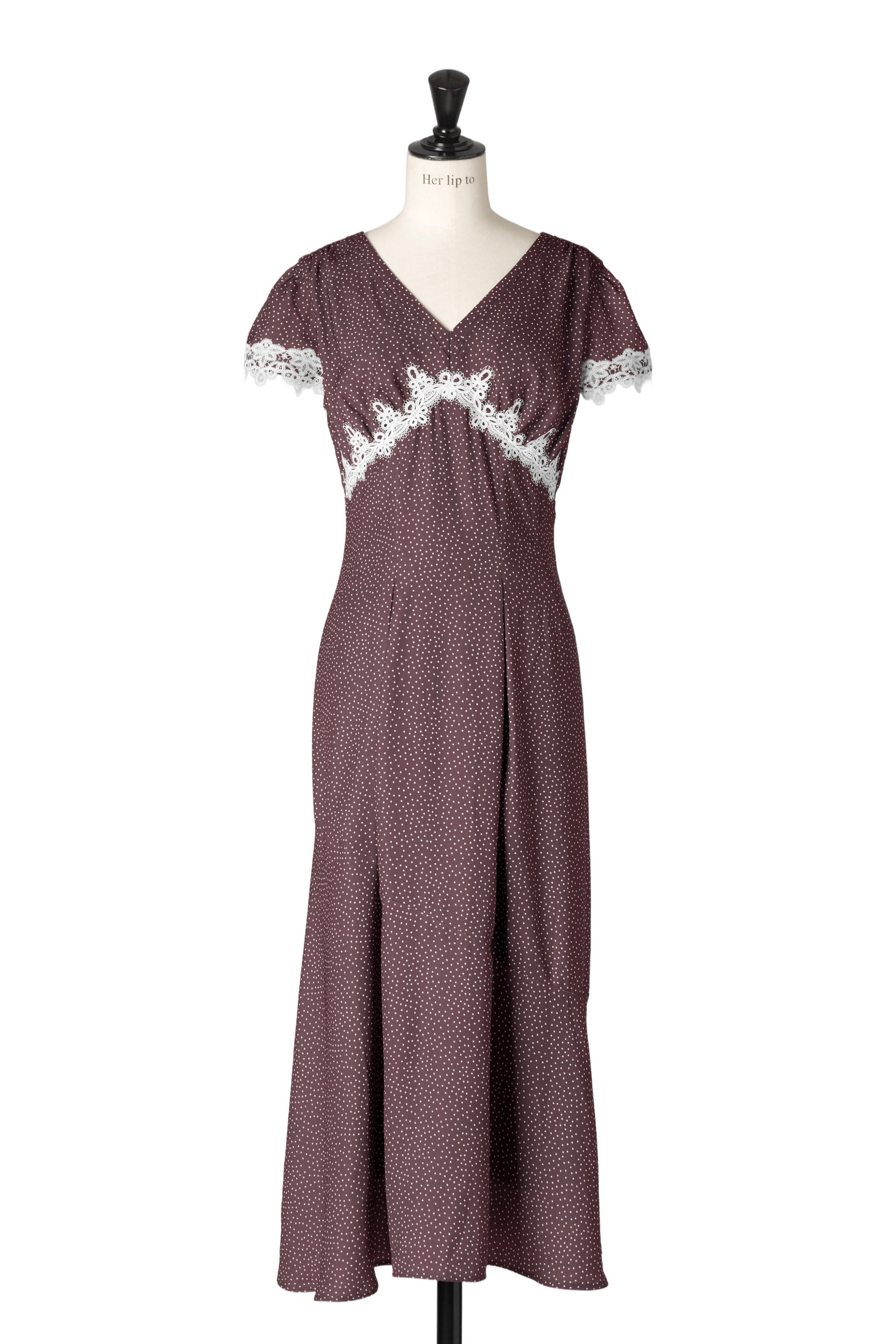 【9月上旬発送】【新色】Polka-Dot Lace-Trim Dress