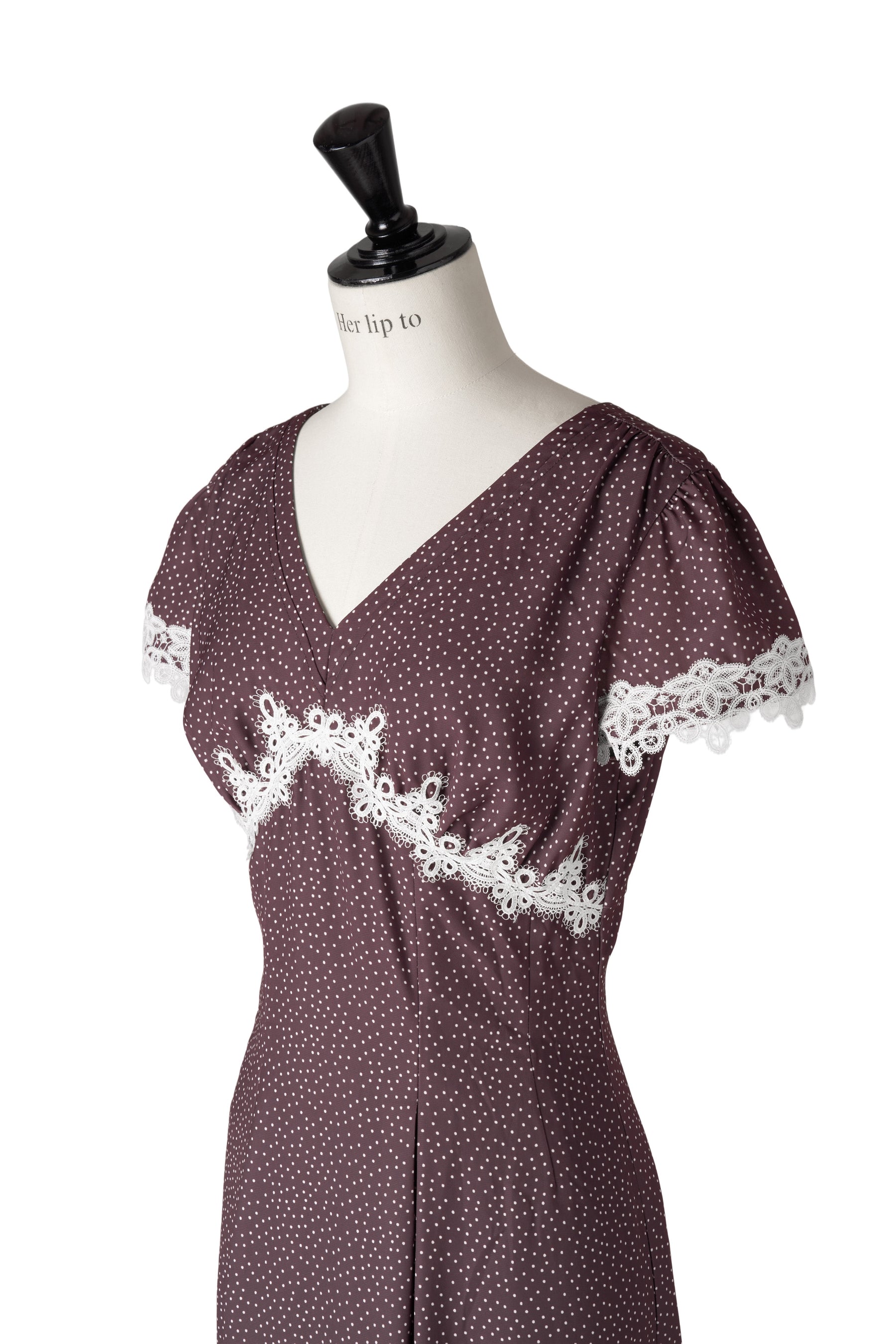 【9月上旬発送】【新色】Polka-Dot Lace-Trim Dress