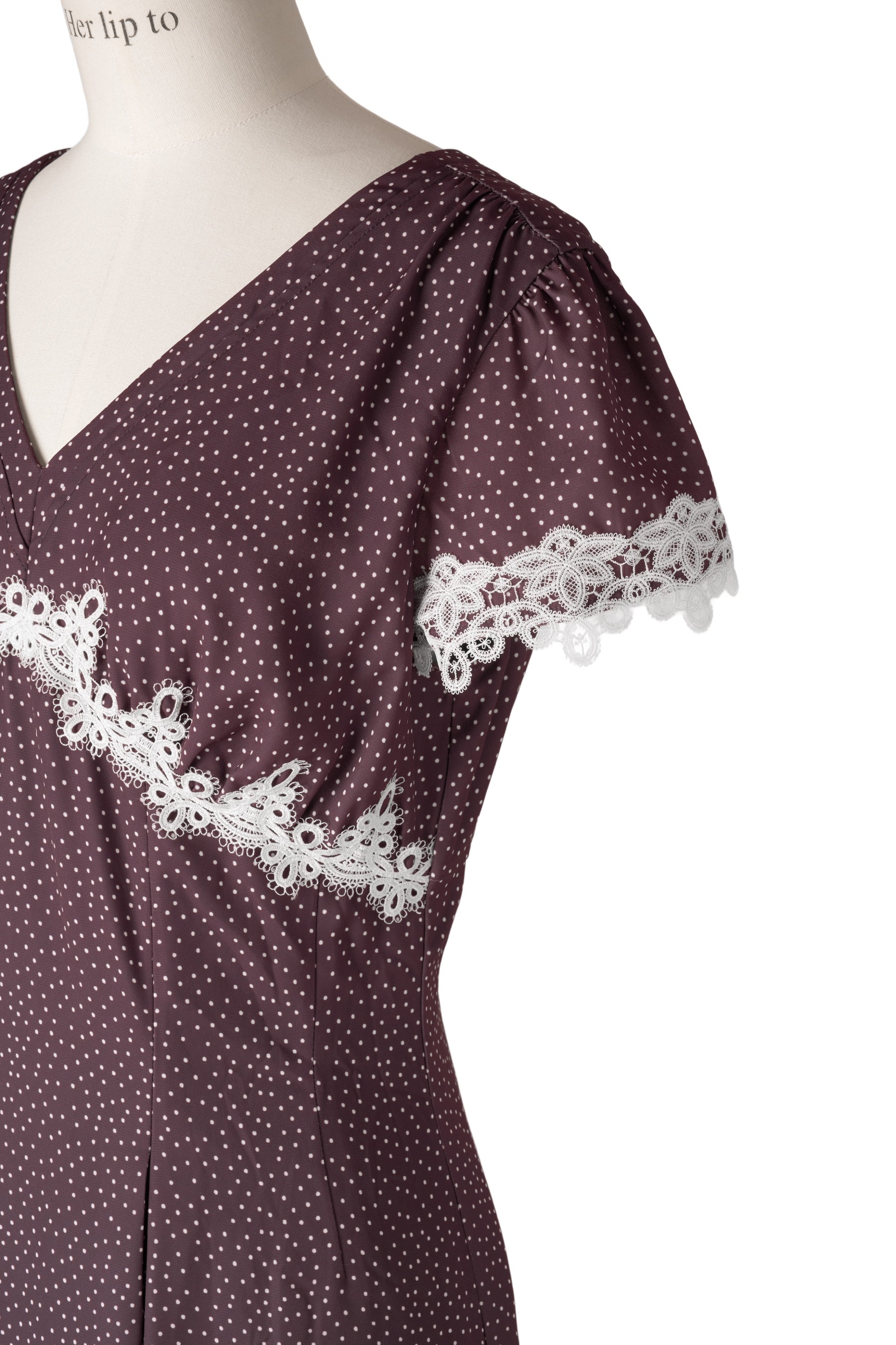 【9月上旬発送】【新色】Polka-Dot Lace-Trim Dress