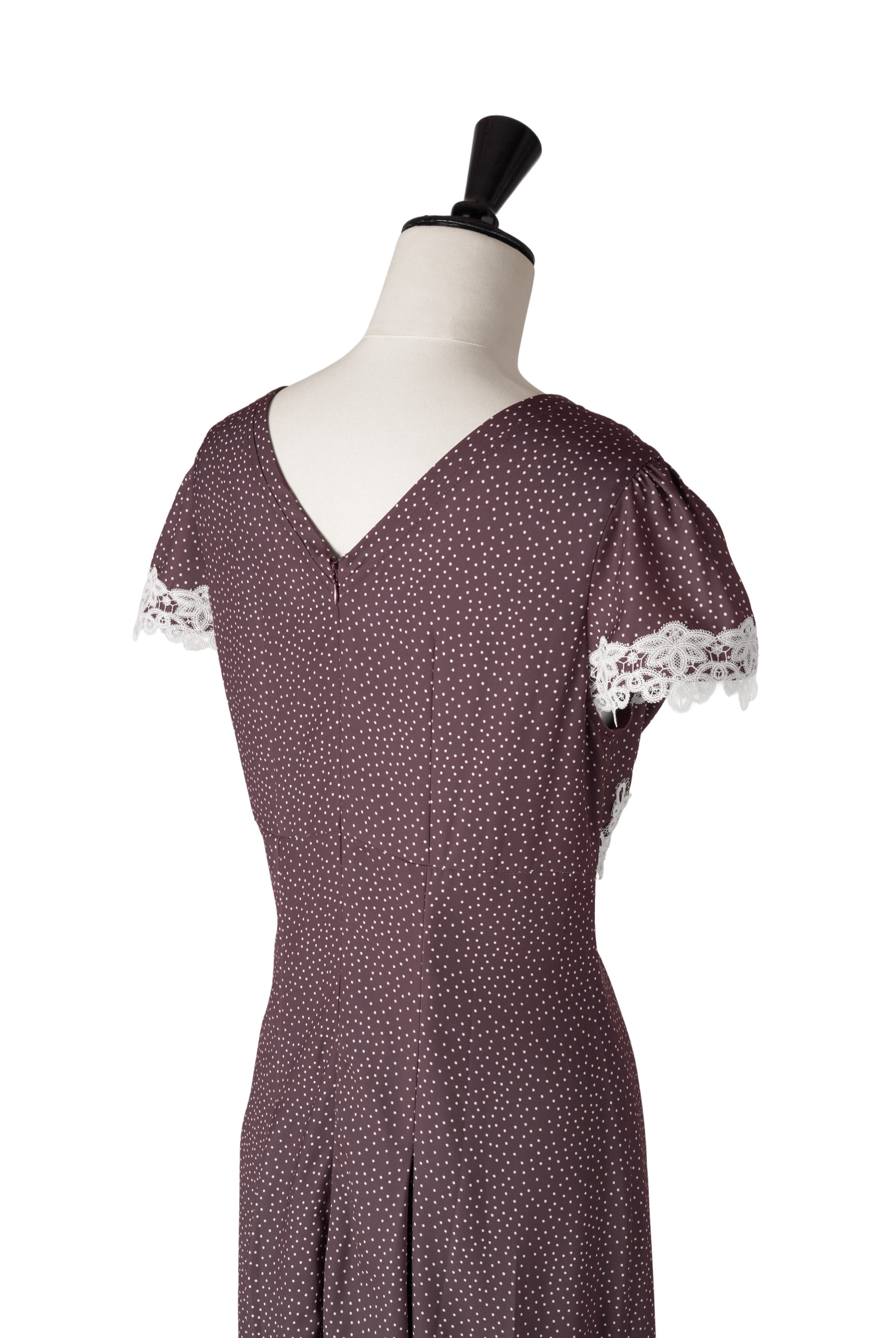 【9月上旬発送】【新色】Polka-Dot Lace-Trim Dress