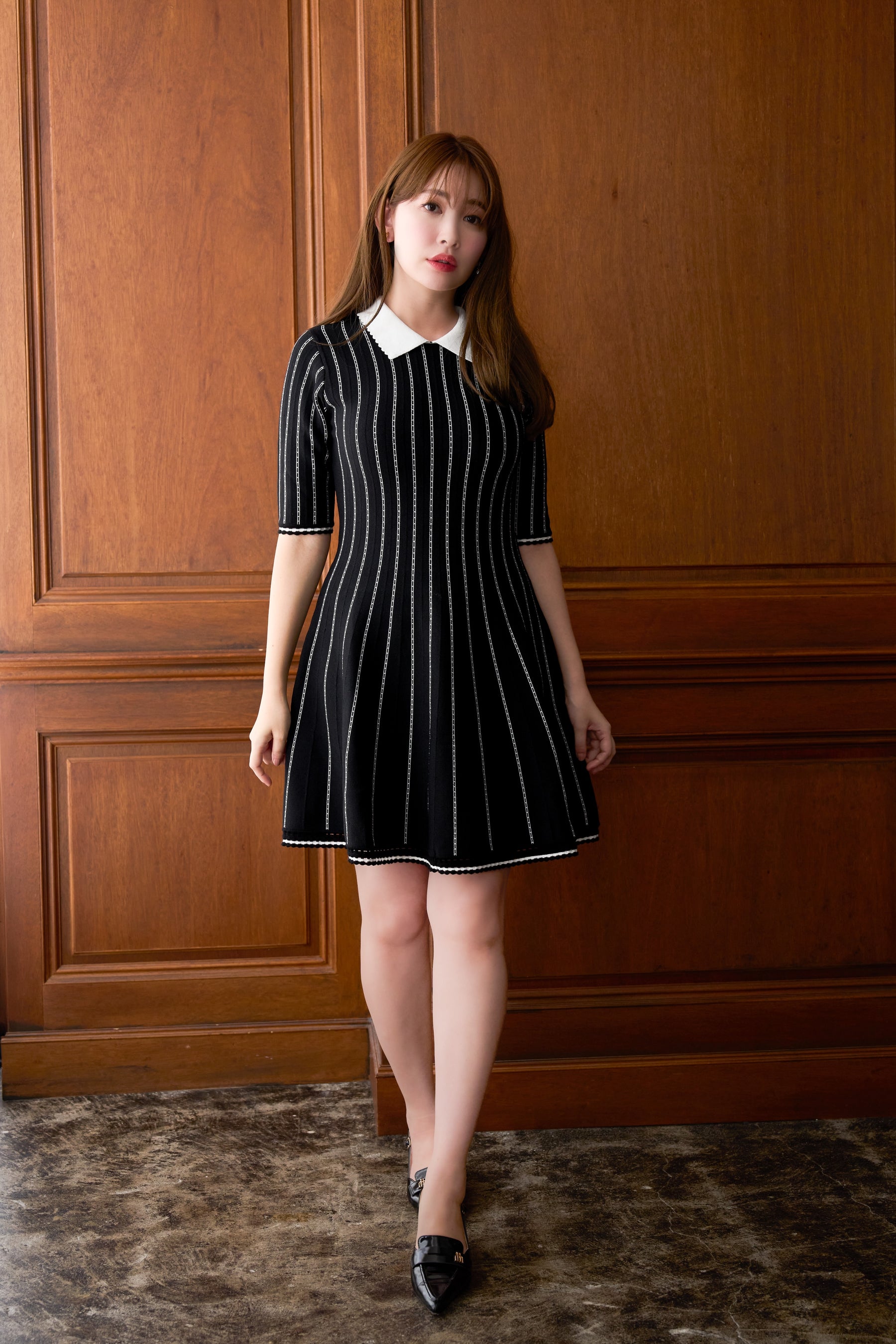 Striped Jacquard Knit Dress