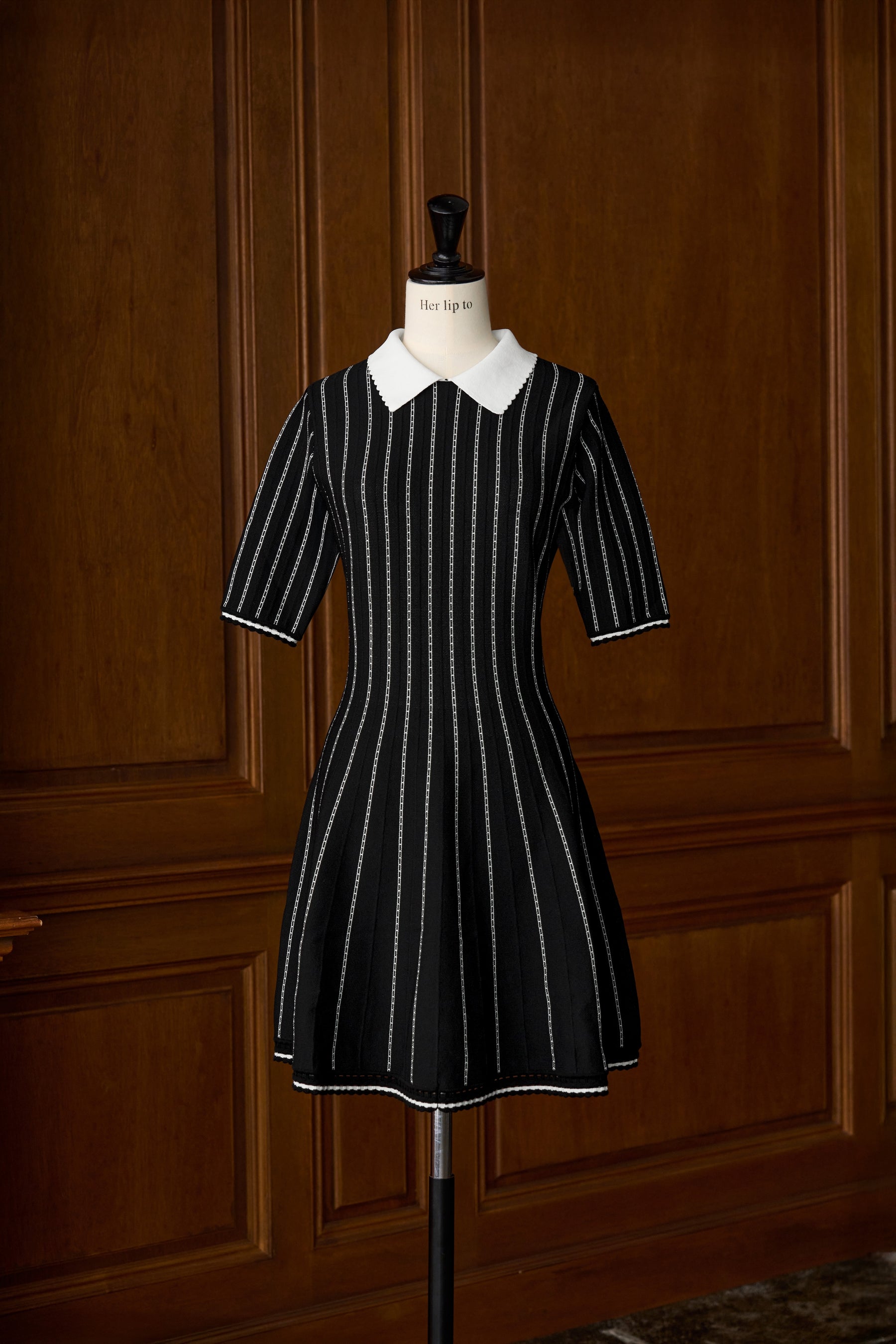 Striped Jacquard Knit Dress