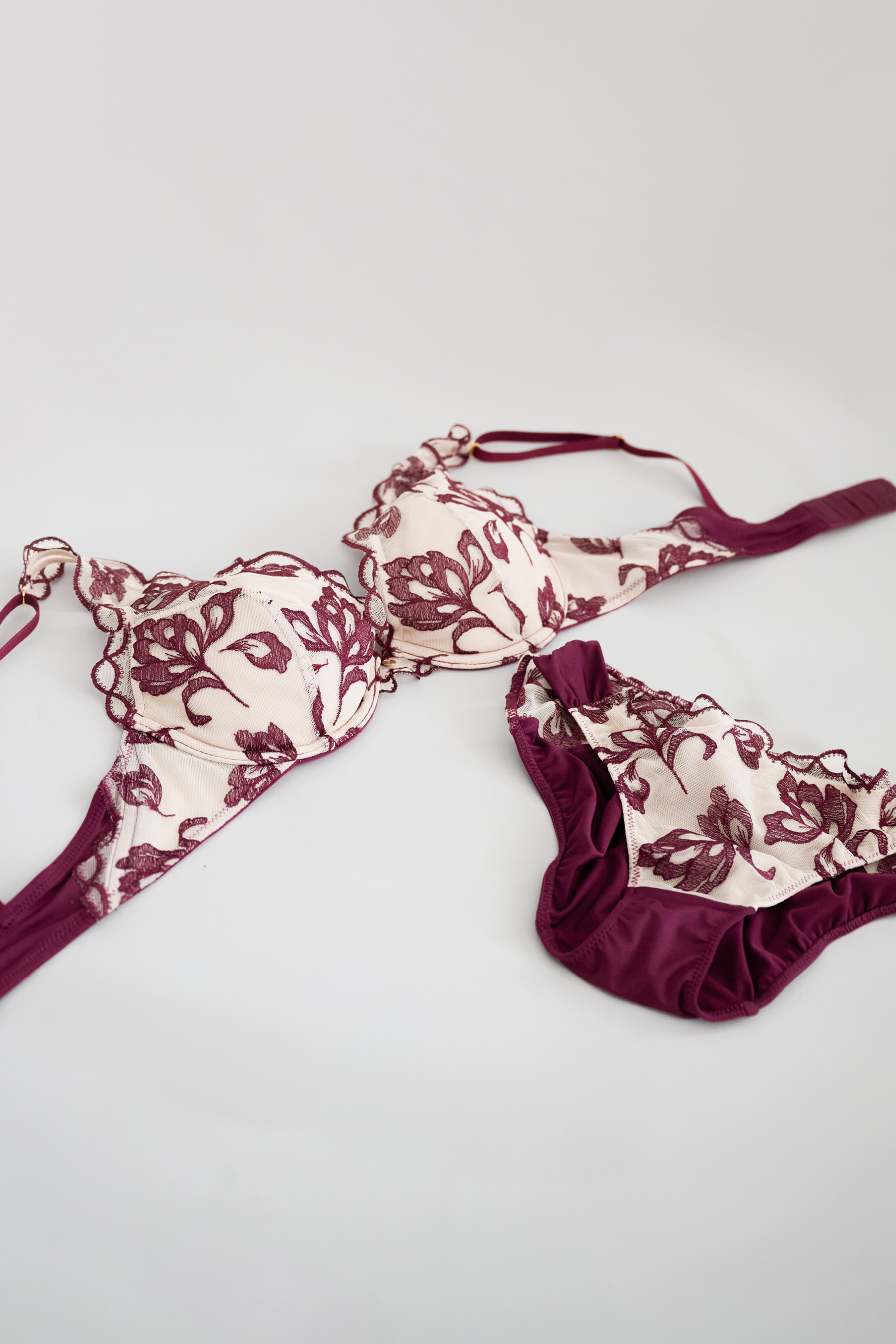 【garnet】Magnolia Tulle Lace Bra Set