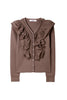 Ruffle Pleated Knit Cardigan