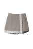Lace-Trim Wrap Mini Skirt