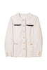 Ribbon-Pocket Long Tweed Jacket