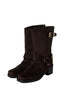 Square-Toe Double-Buckle Boots