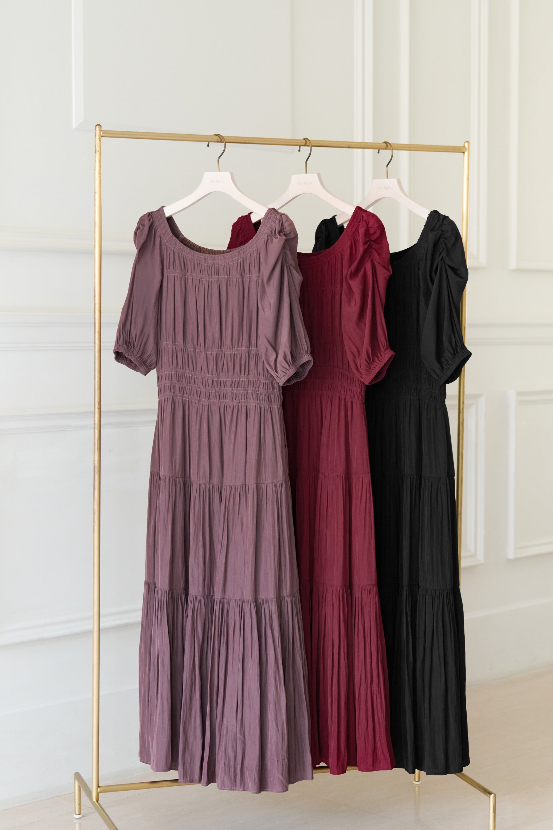 Two-Way Gathered Flare Dress