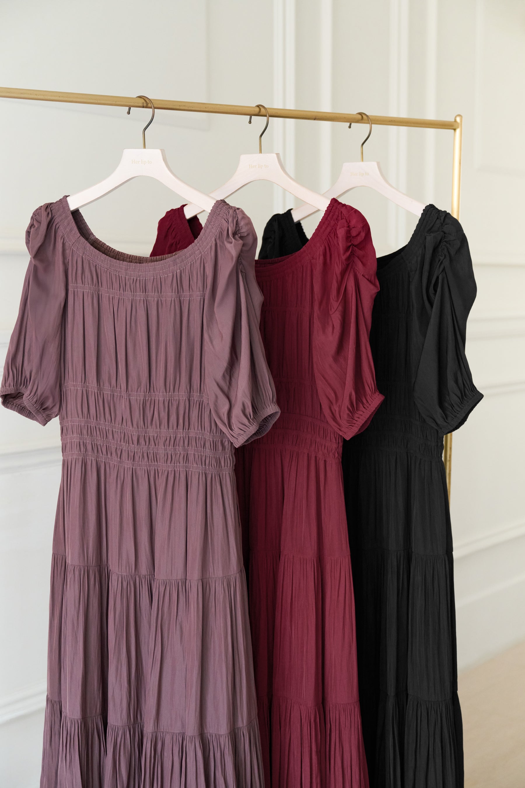 Two-Way Gathered Flare Dress