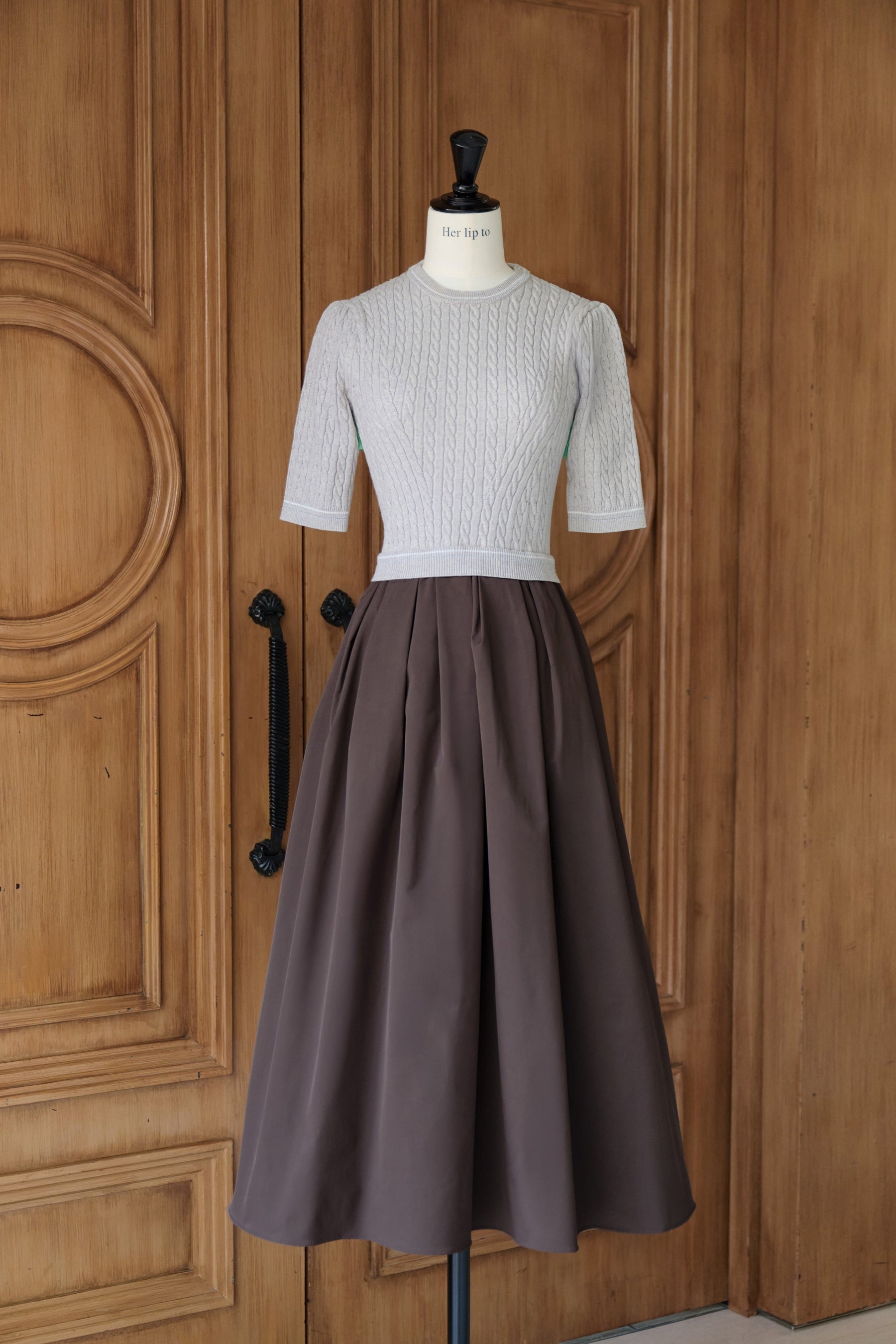 Cable Knit Docking Flared Dress