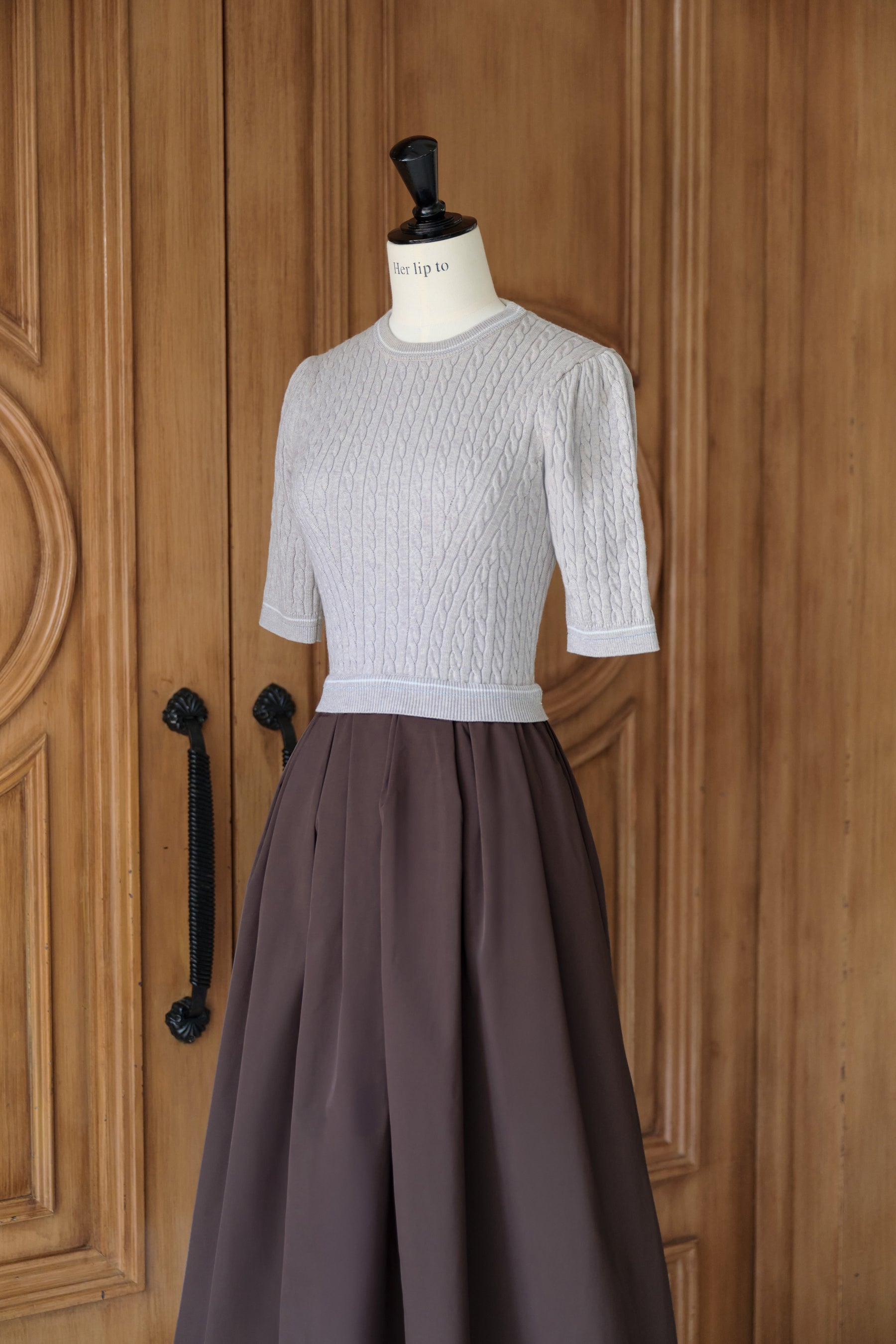 Cable Knit Docking Flared Dress