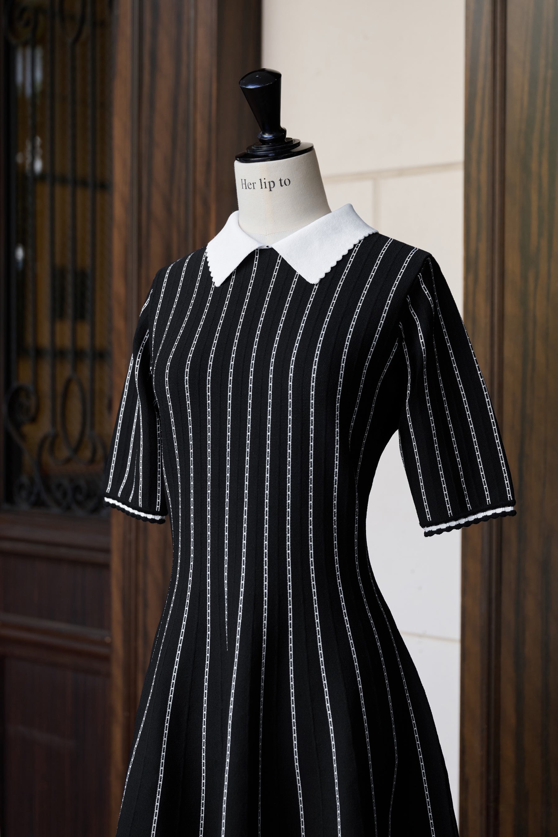 Striped Jacquard Knit Dress