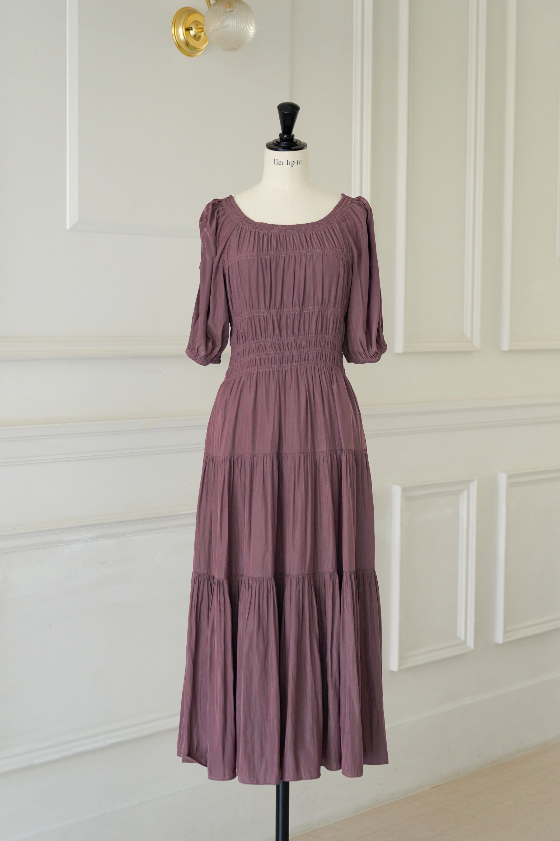 Two-Way Gathered Flare Dress