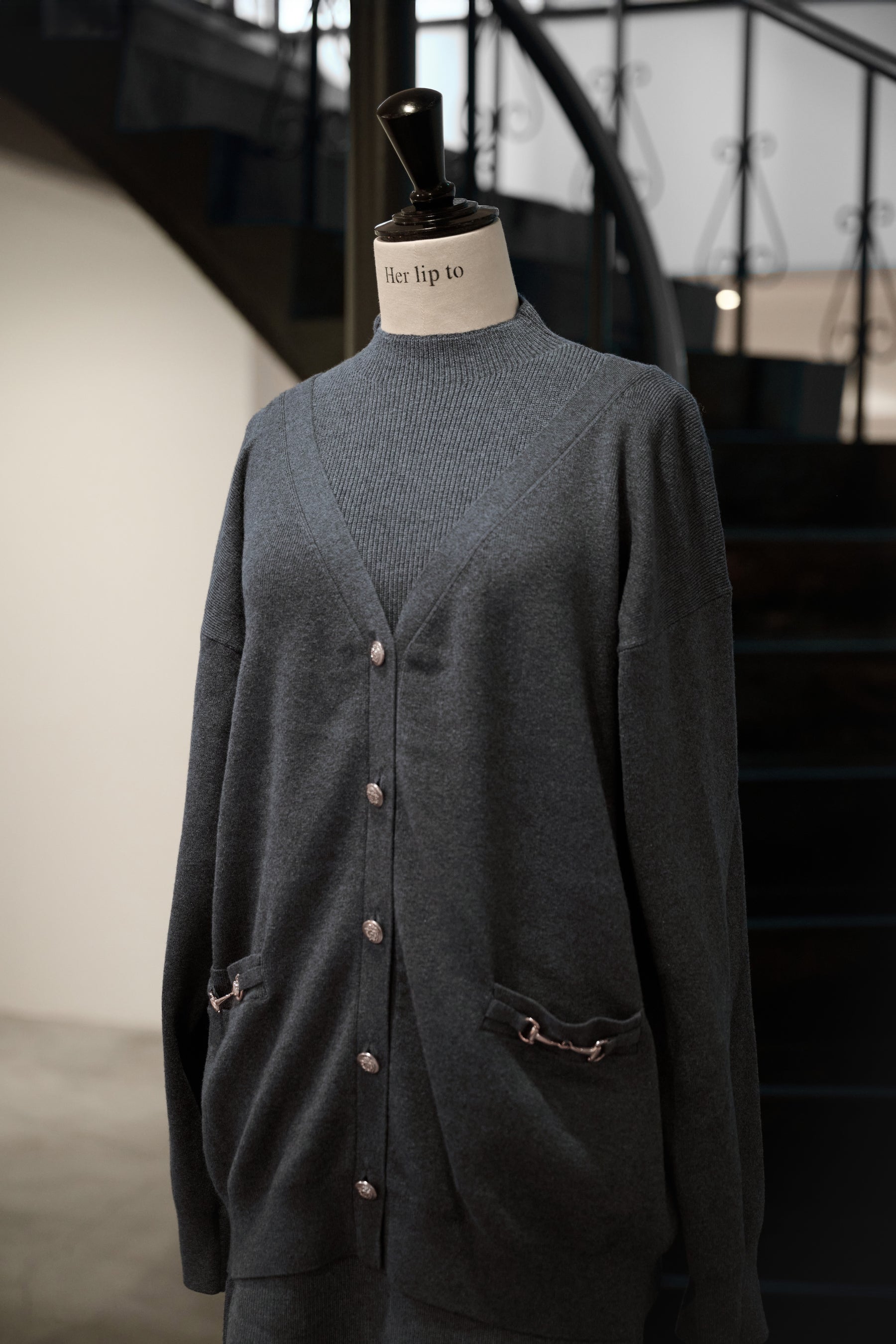 【black / ecru】Clemence Knit Dress Set