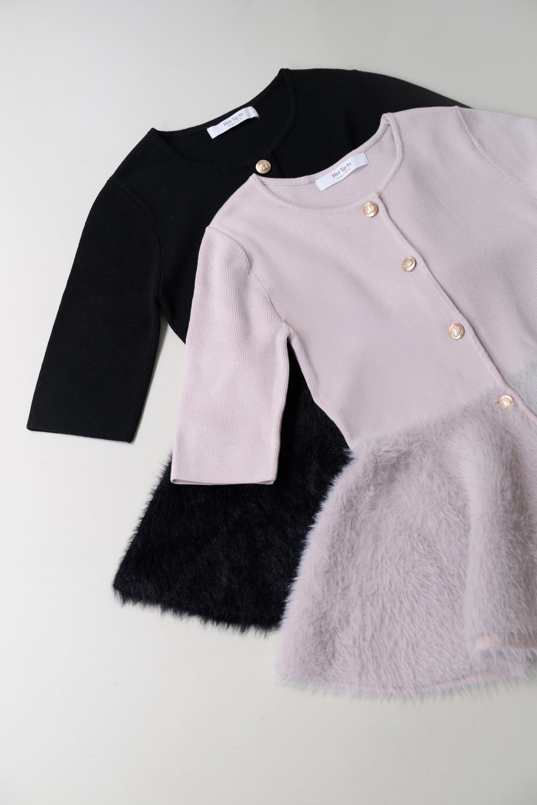 【10月中旬發送】Peplum Fur Knit Top