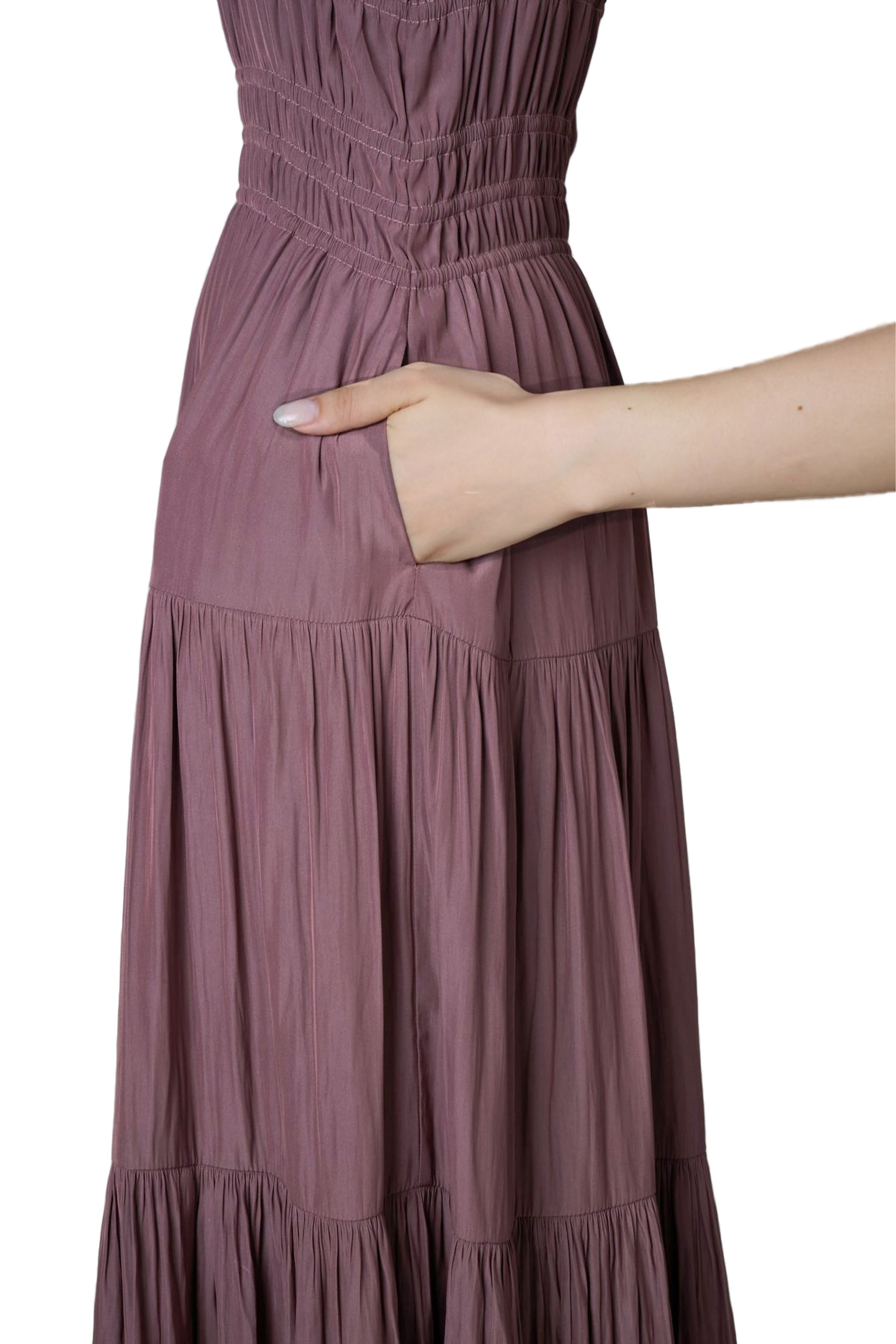 Two-Way Gathered Flare Dress