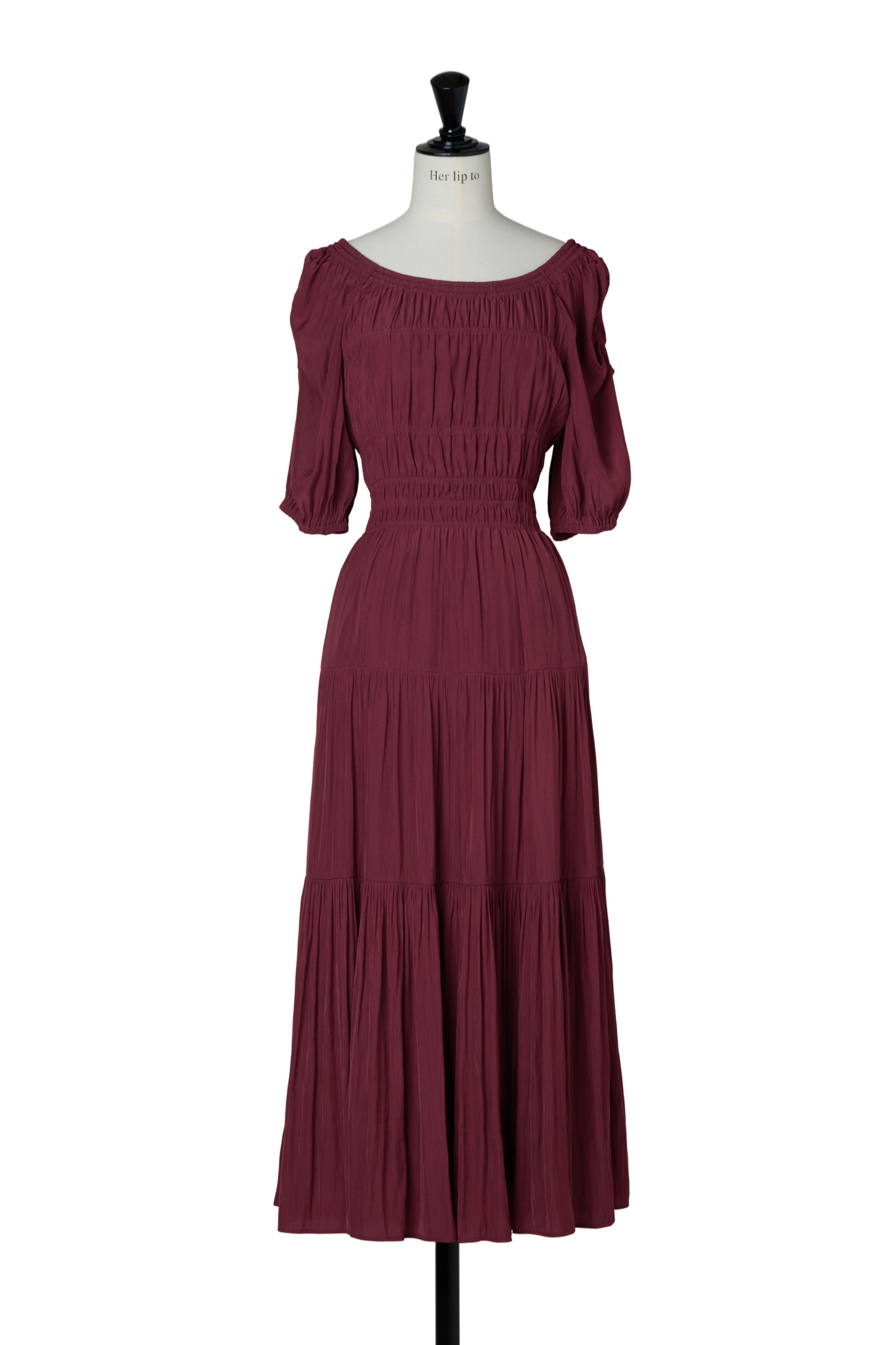 Two-Way Gathered Flare Dress