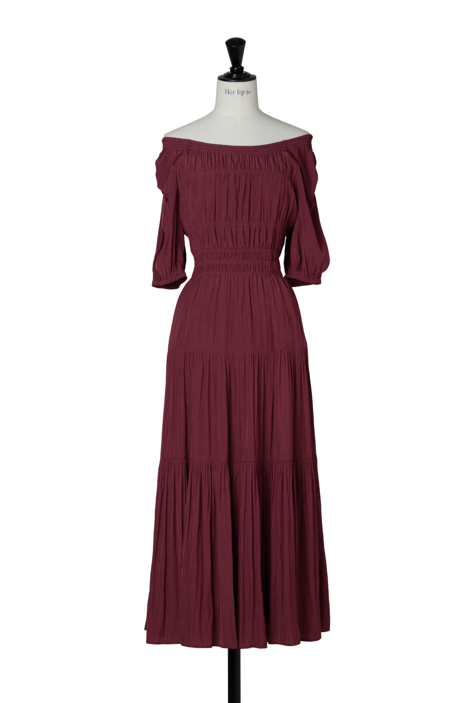 Two-Way Gathered Flare Dress