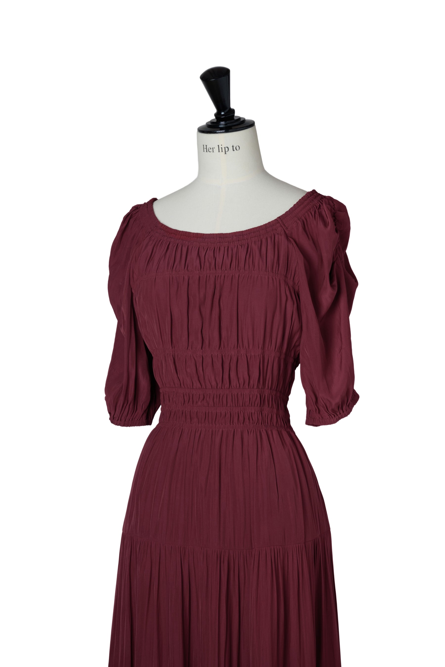 Two-Way Gathered Flare Dress