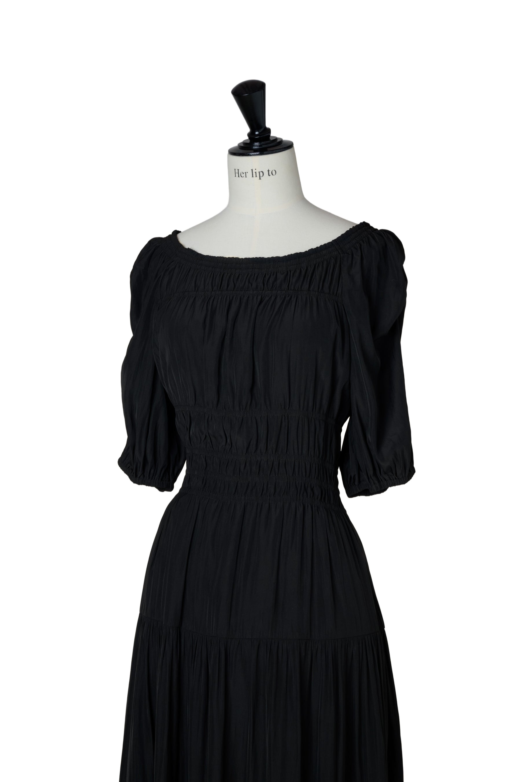 Two-Way Gathered Flare Dress