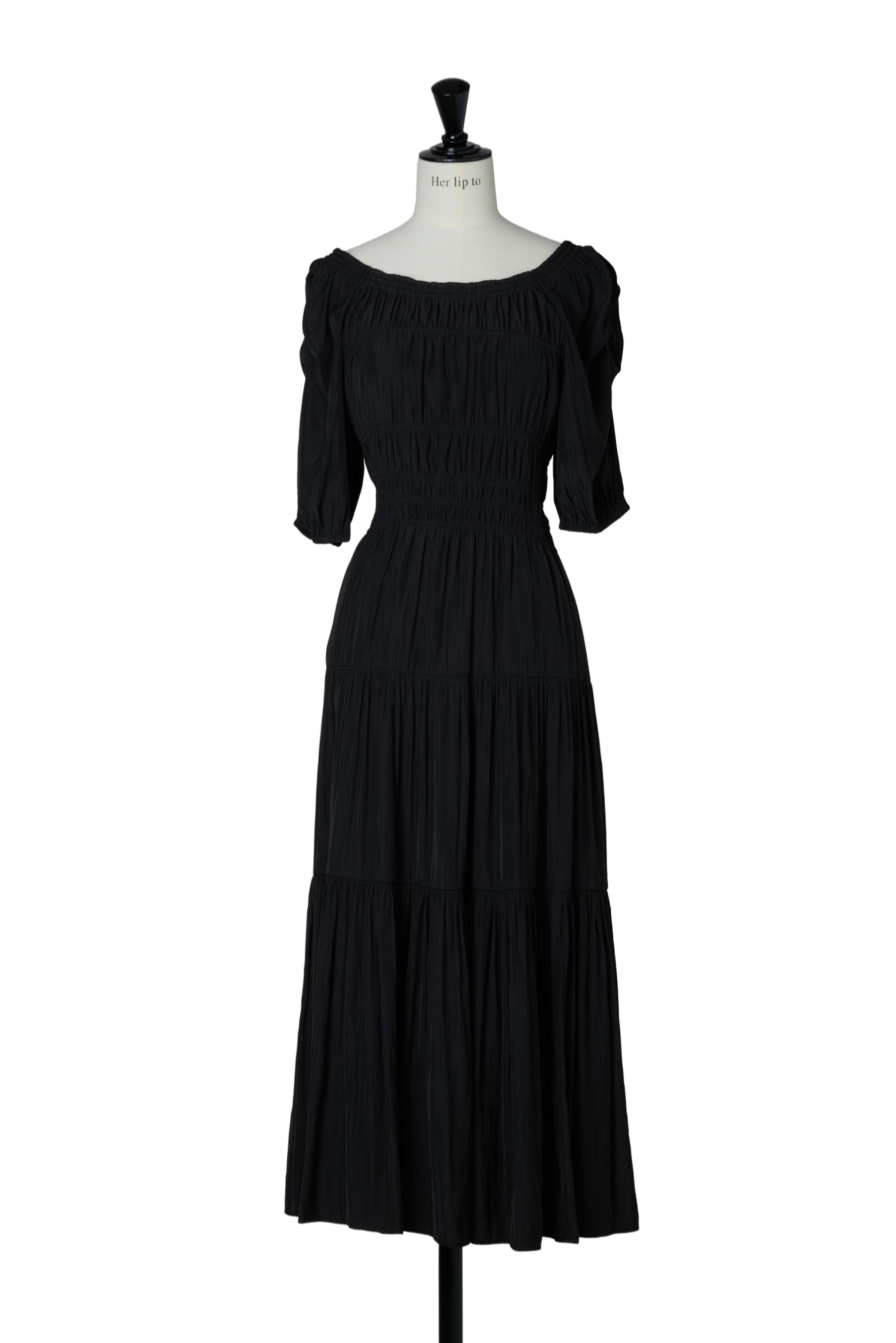 Two-Way Gathered Flare Dress