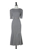 Houndstooth Belted Mermaid Dress