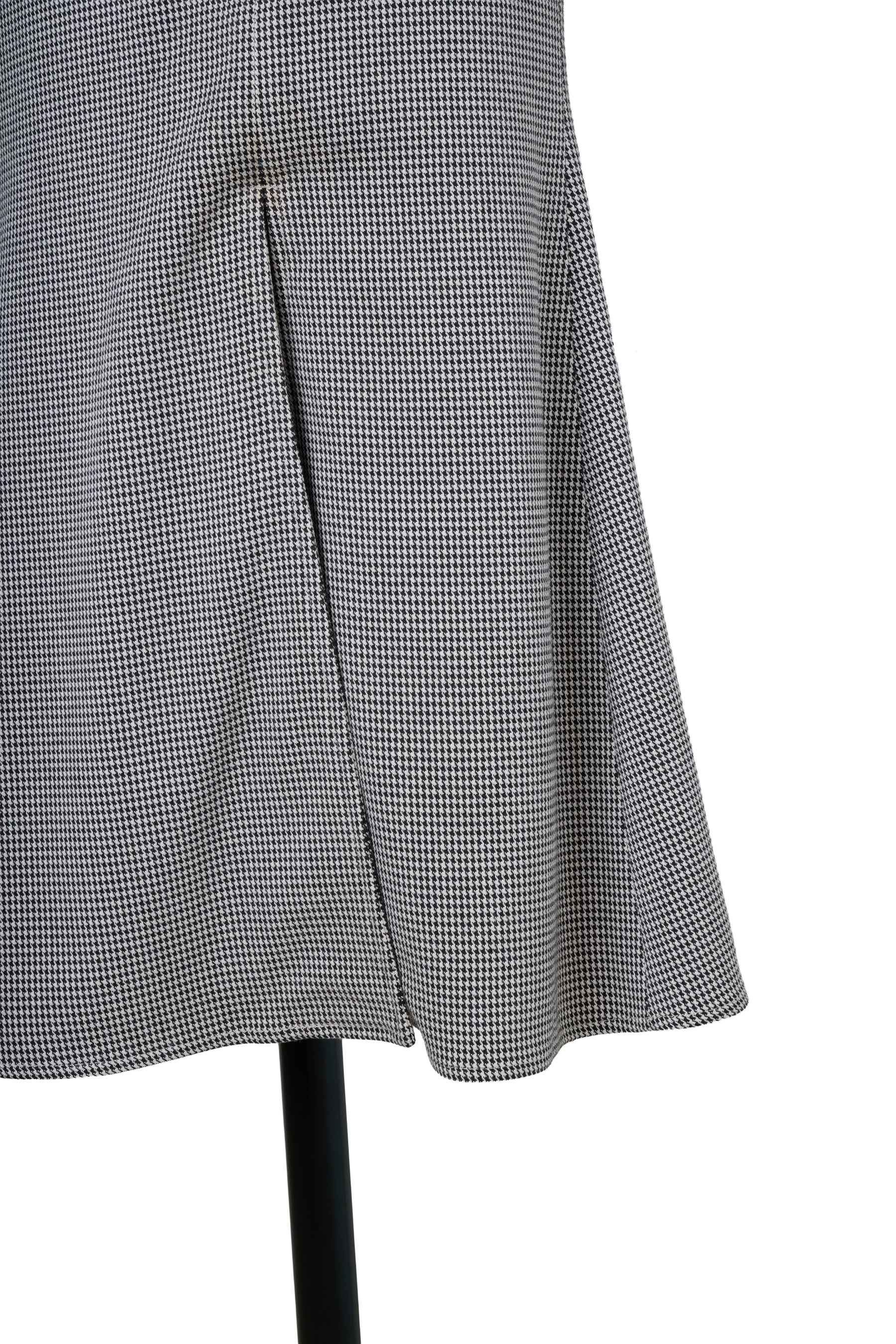 Houndstooth Belted Mermaid Dress