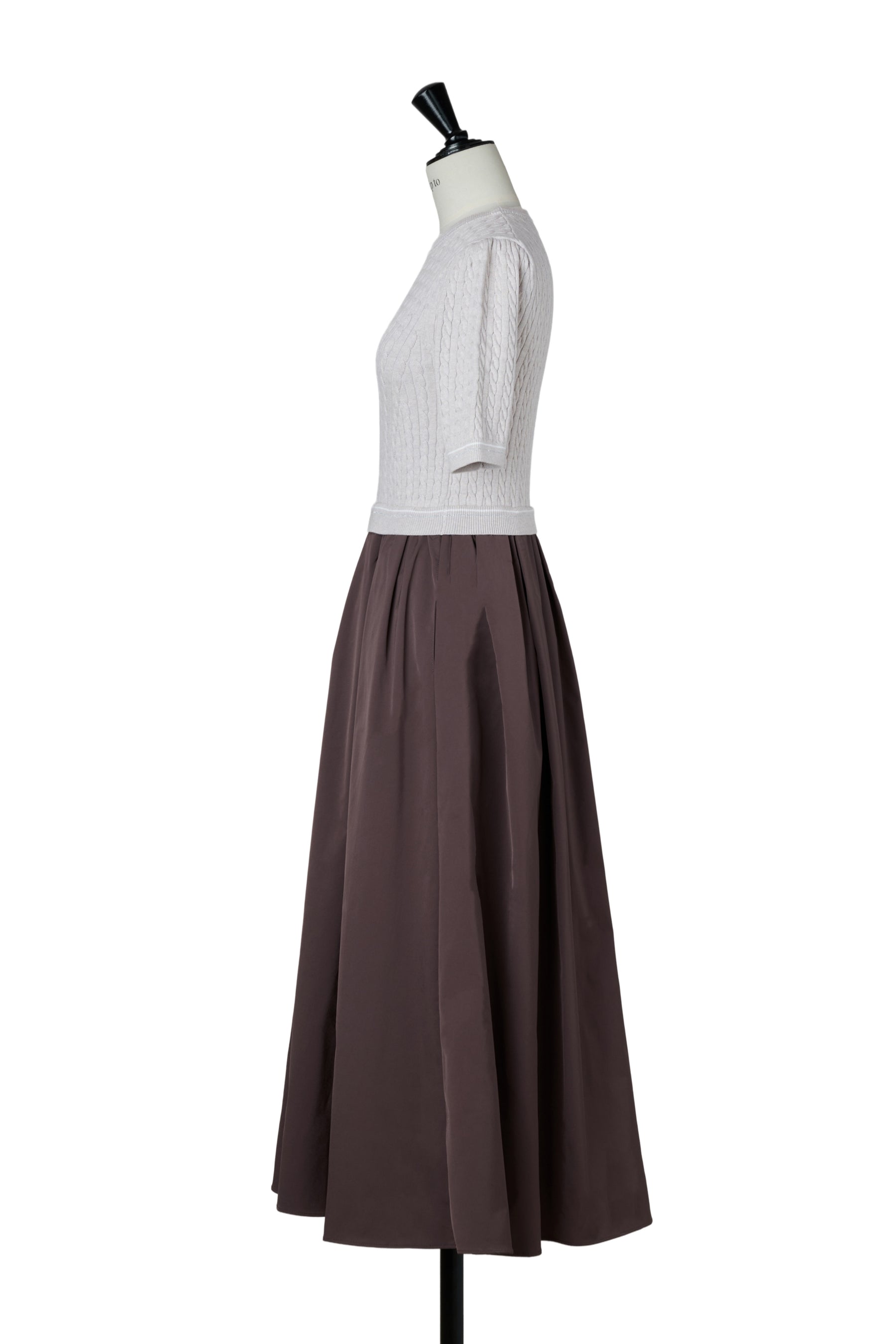 Cable Knit Docking Flared Dress