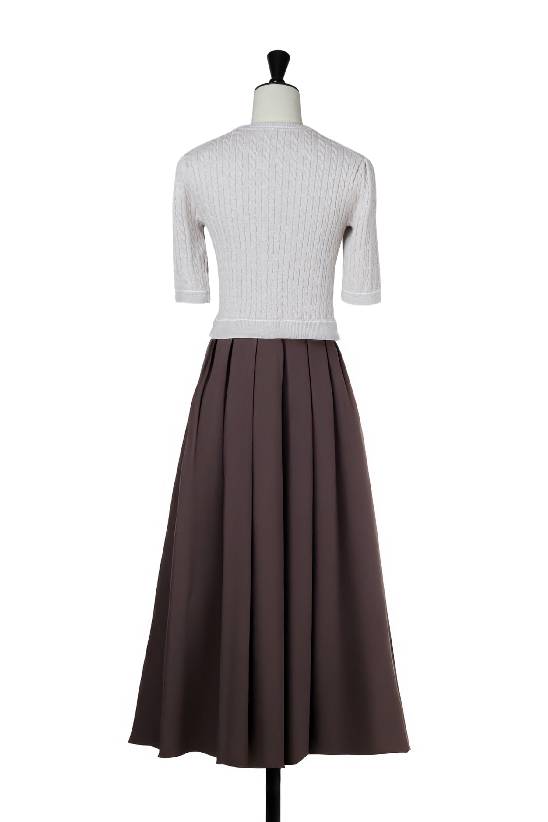 Cable Knit Docking Flared Dress